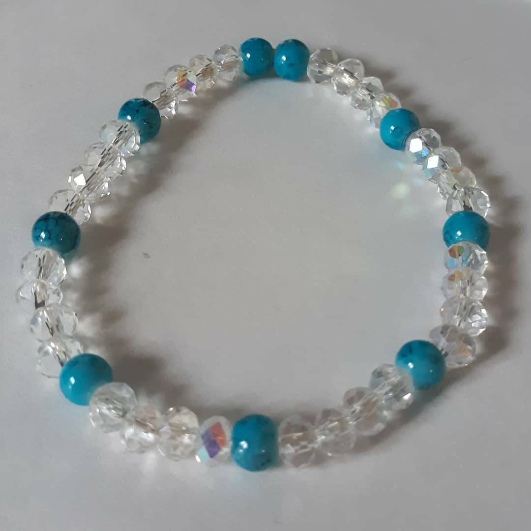 Ocean Breeze Collection: Light blue and clear sparkle Bracelet
