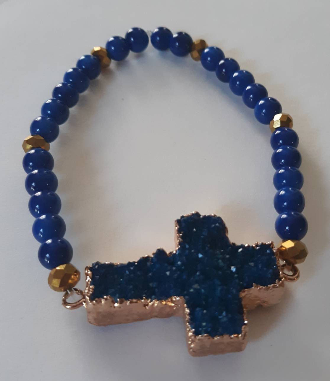 Crystal Collection: Blue Cross Crystal Bracelet