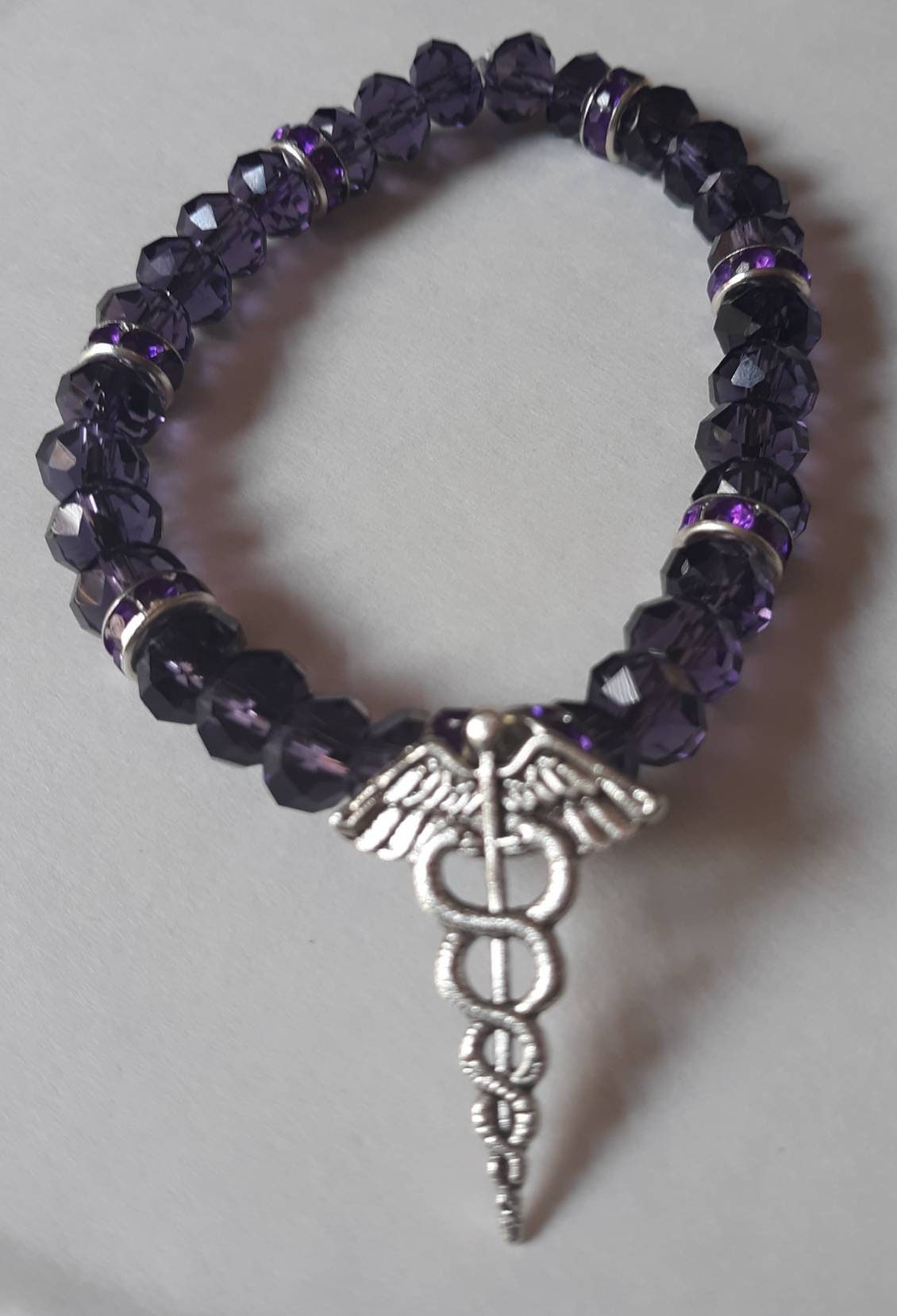 Healthcare Heroes Collection: Purple Sparkle Healthcare symbol bracelet