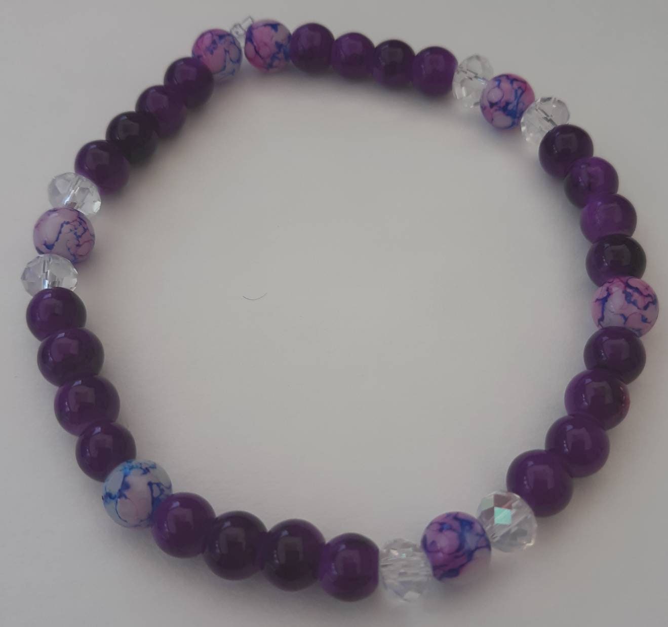 Neon Collection: Purple Marbled and Sparkly Bracelet