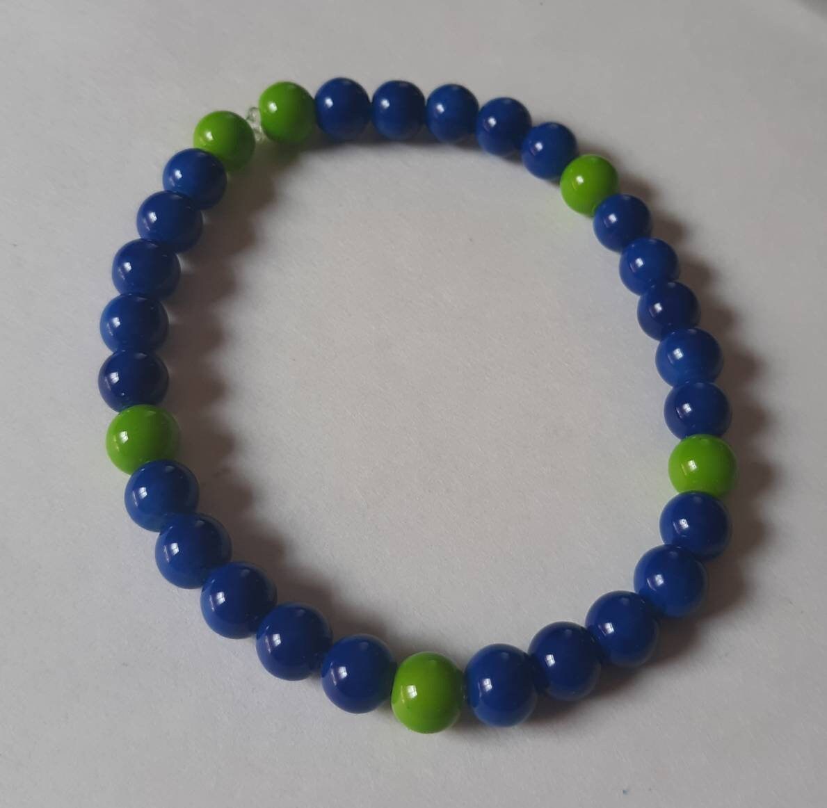Deep Blue and Lime Green Bracelet