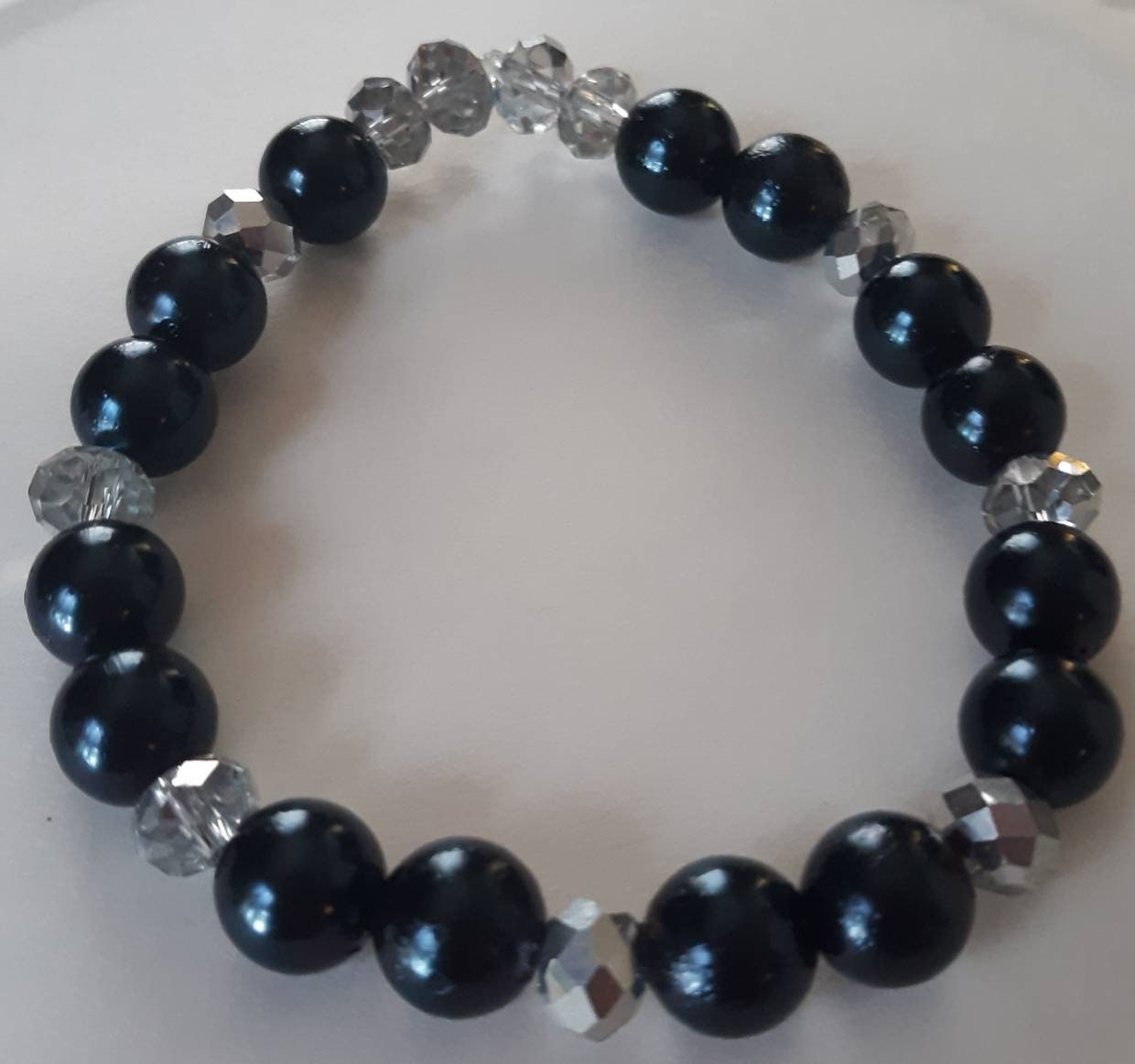 Color Blast Collection: Silver and Black Sparkle Bracelet