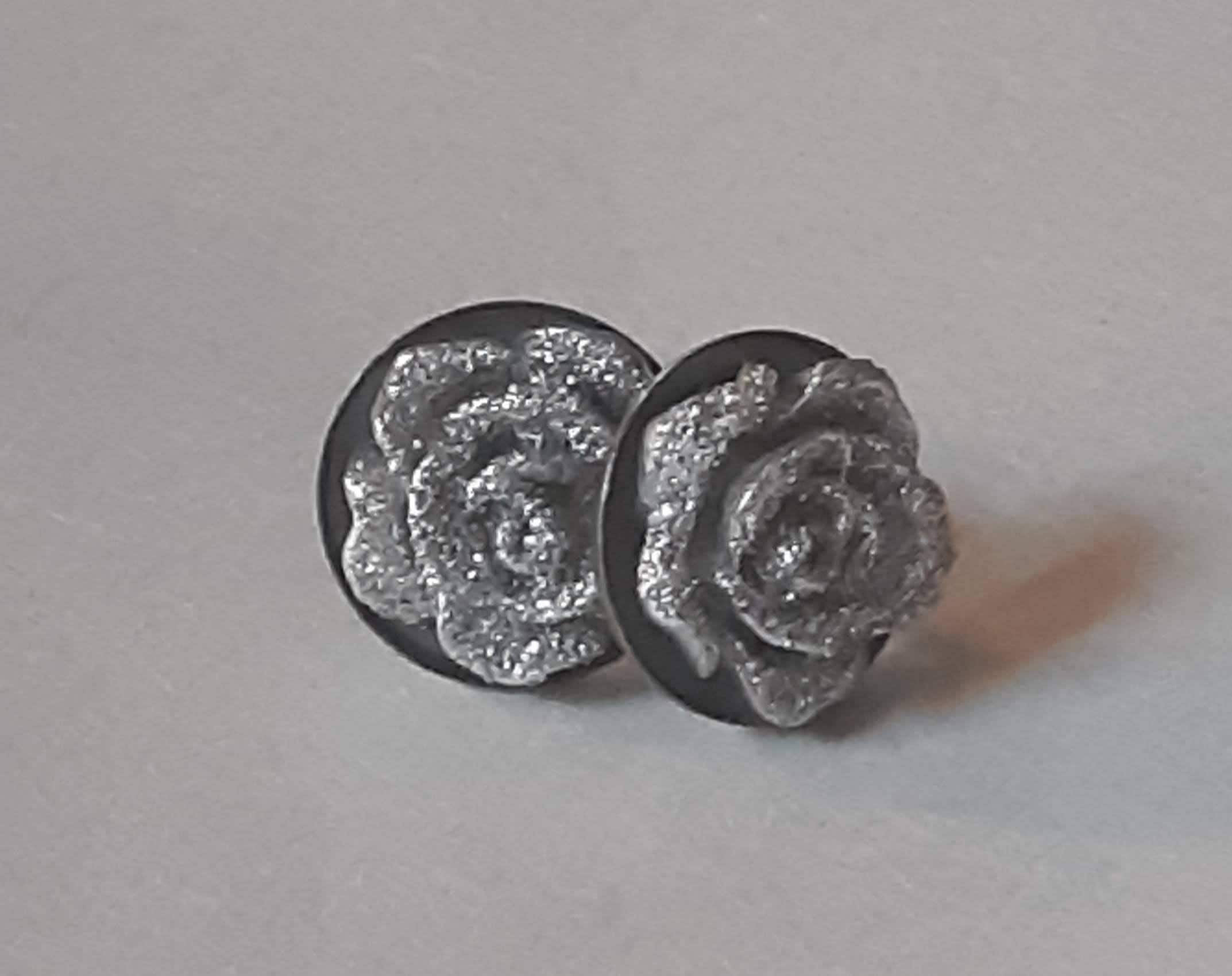 Sparkly Flower Earrings- Studs