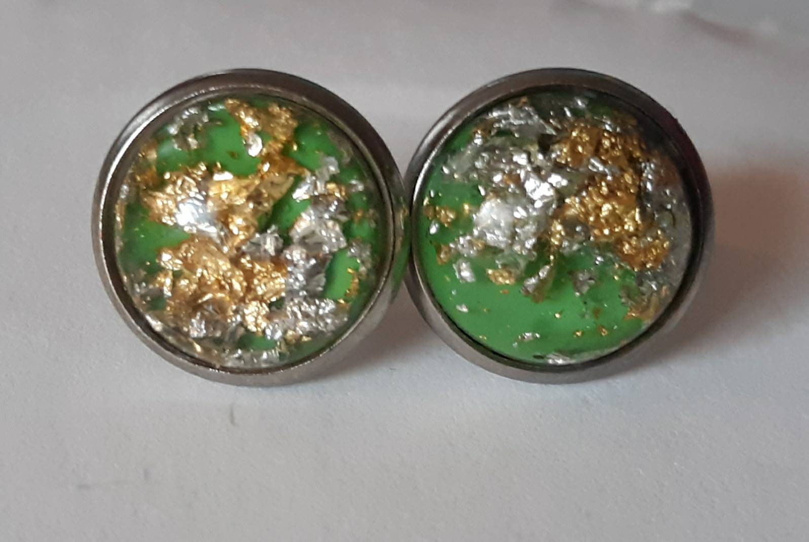 Green Metallic Dome Studs