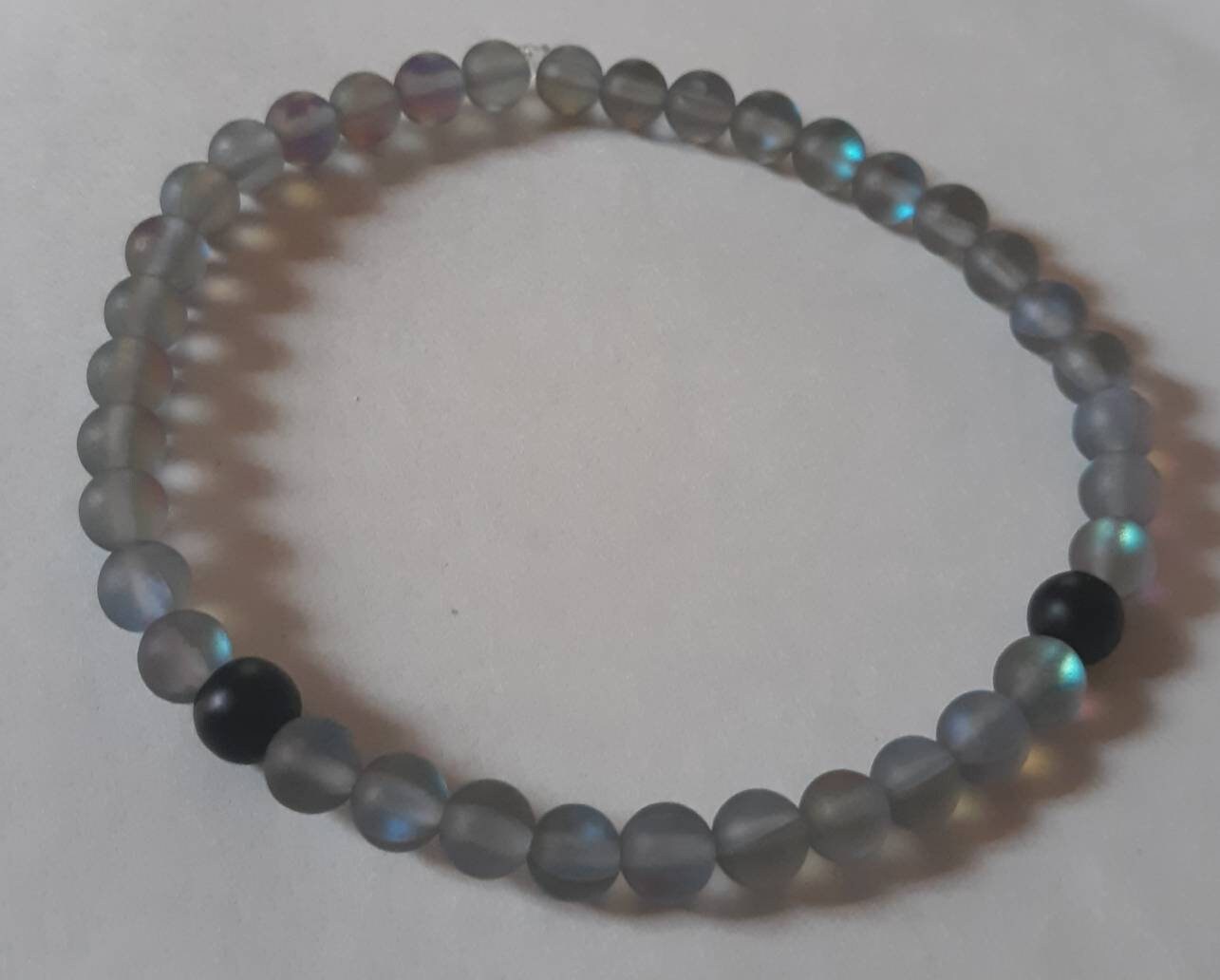 Royalty Collection: Opaque iridescent black Men's bracelet.
