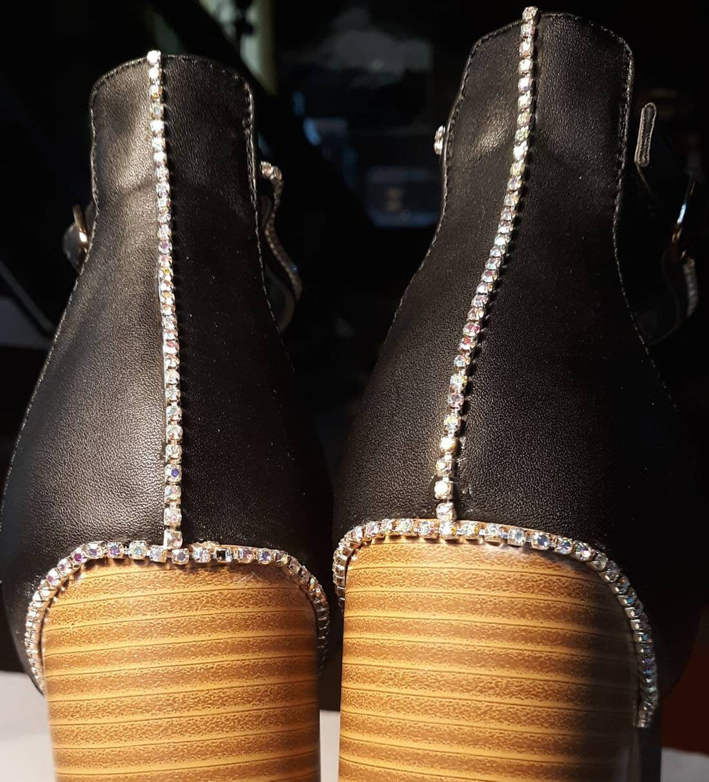 Sparkly Black Block Heels- SIZE 6 ONLY