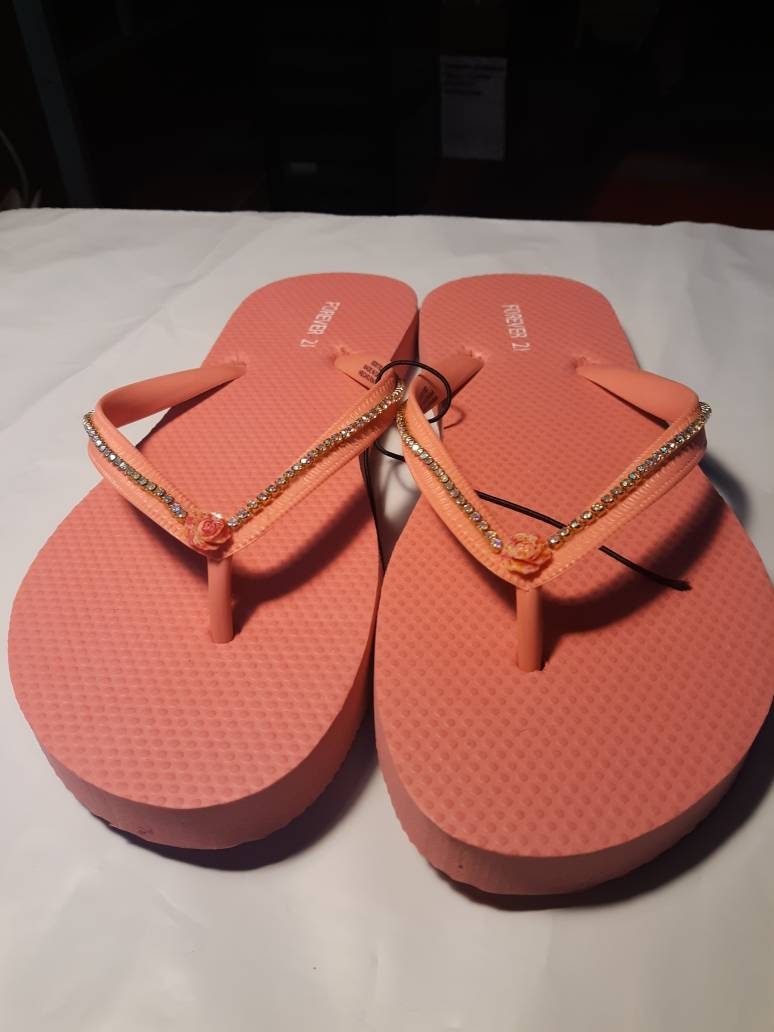 Pink Sparkle Flip Flops