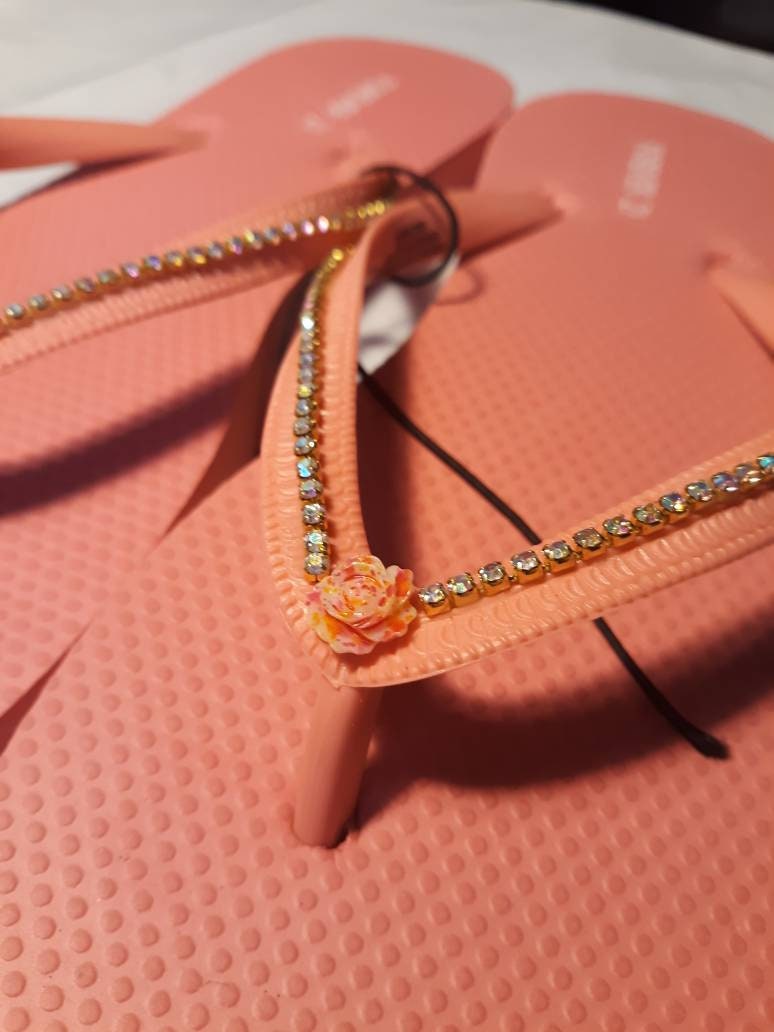 Pink Sparkle Flip Flops