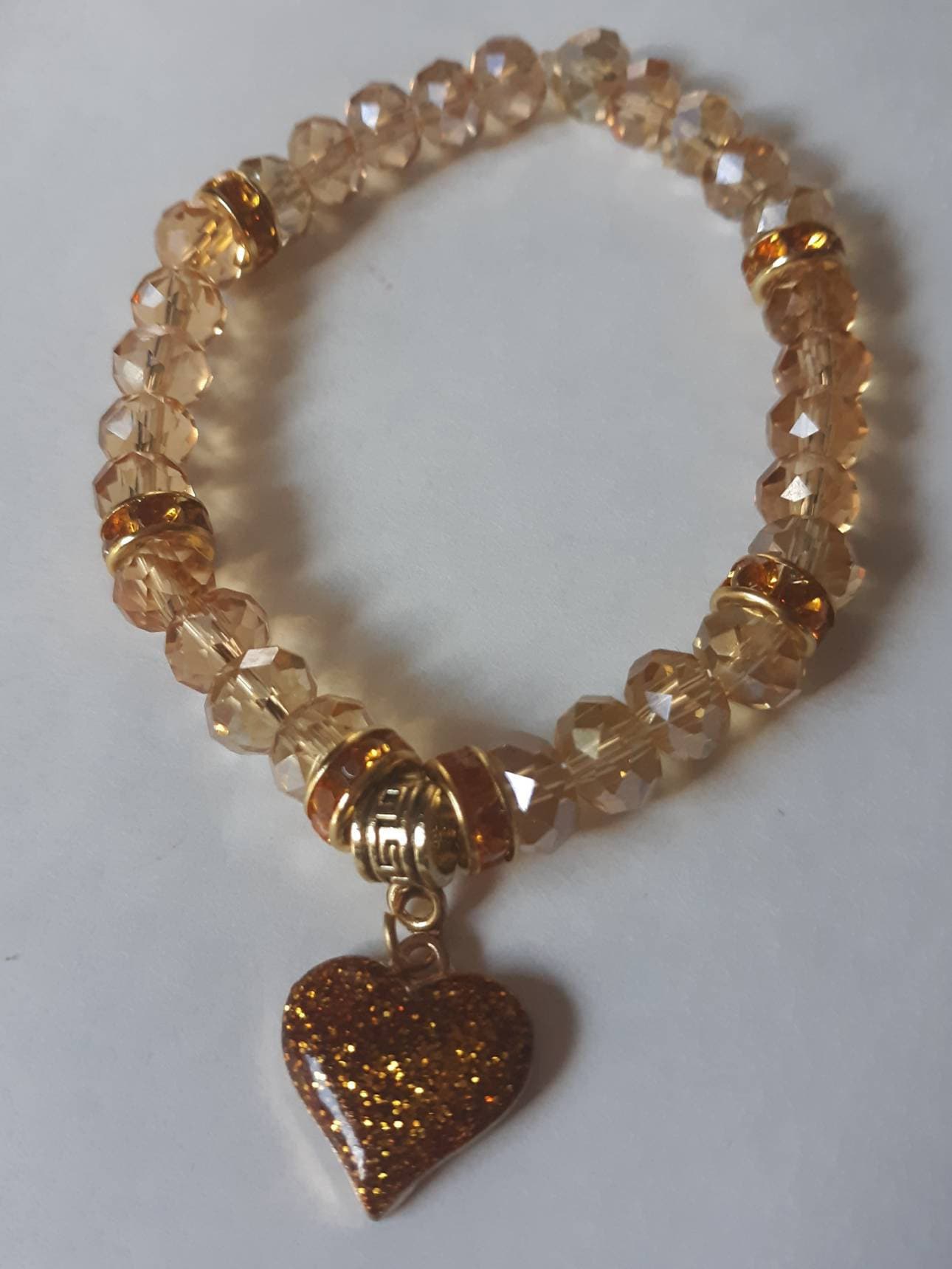 Sparkly Gold Heart Bracelet