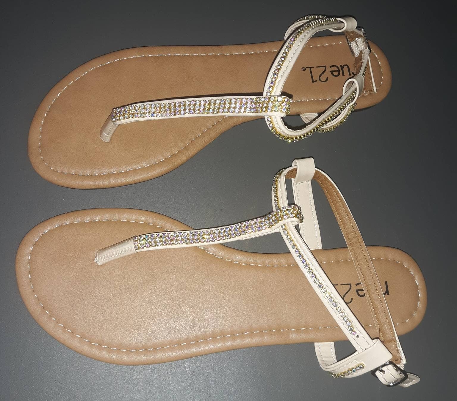 Sparkly Nude Strappy Sandals