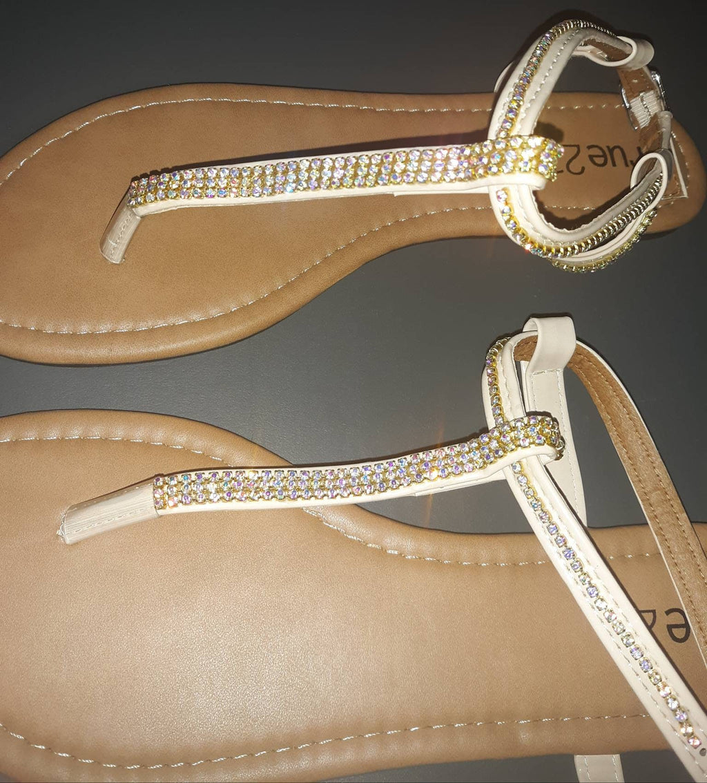Sparkly Nude Strappy Sandals