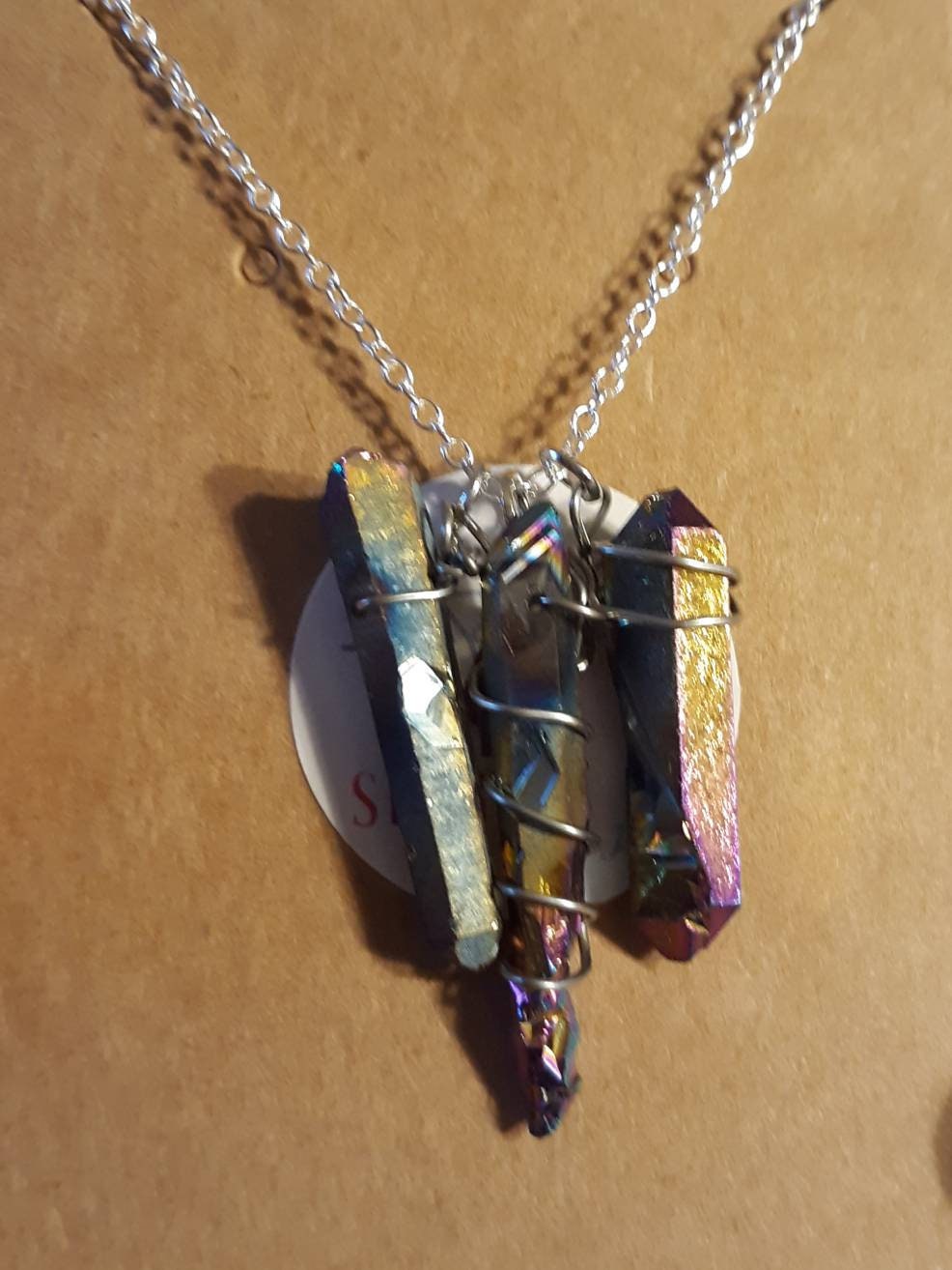 Multicolored Wire Wrapped Crystal Necklaces