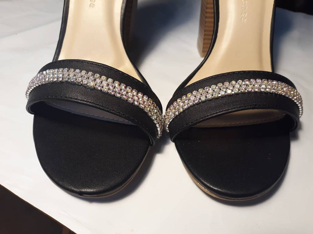 Sparkly Black Block Heels- SIZE 6 ONLY