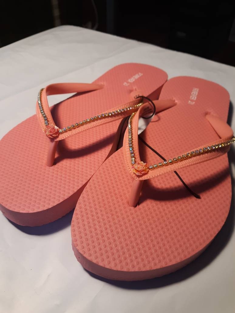 Pink Sparkle Flip Flops