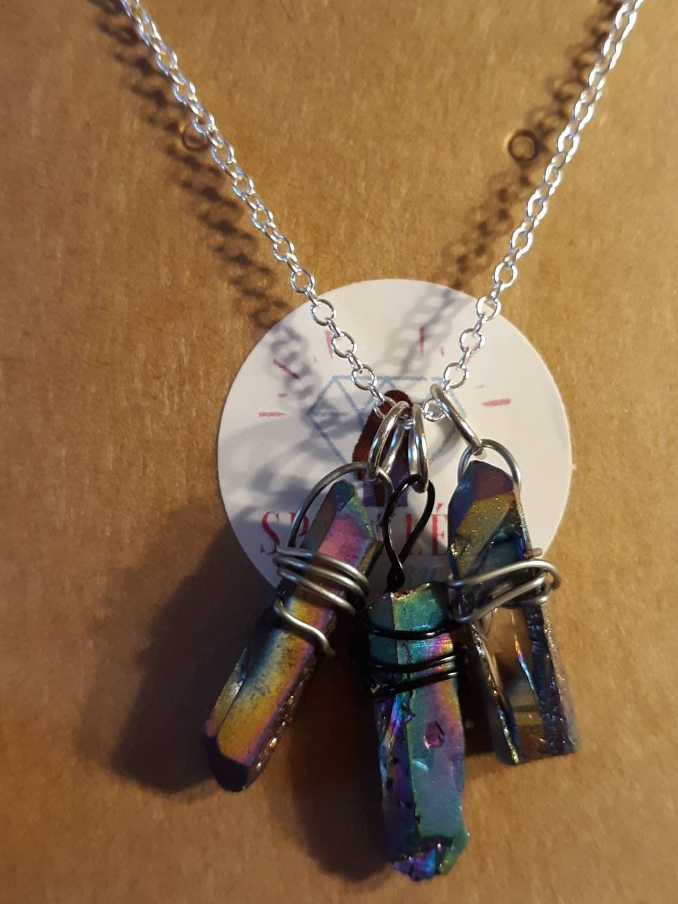 Multicolored Wire Wrapped Crystal Necklaces