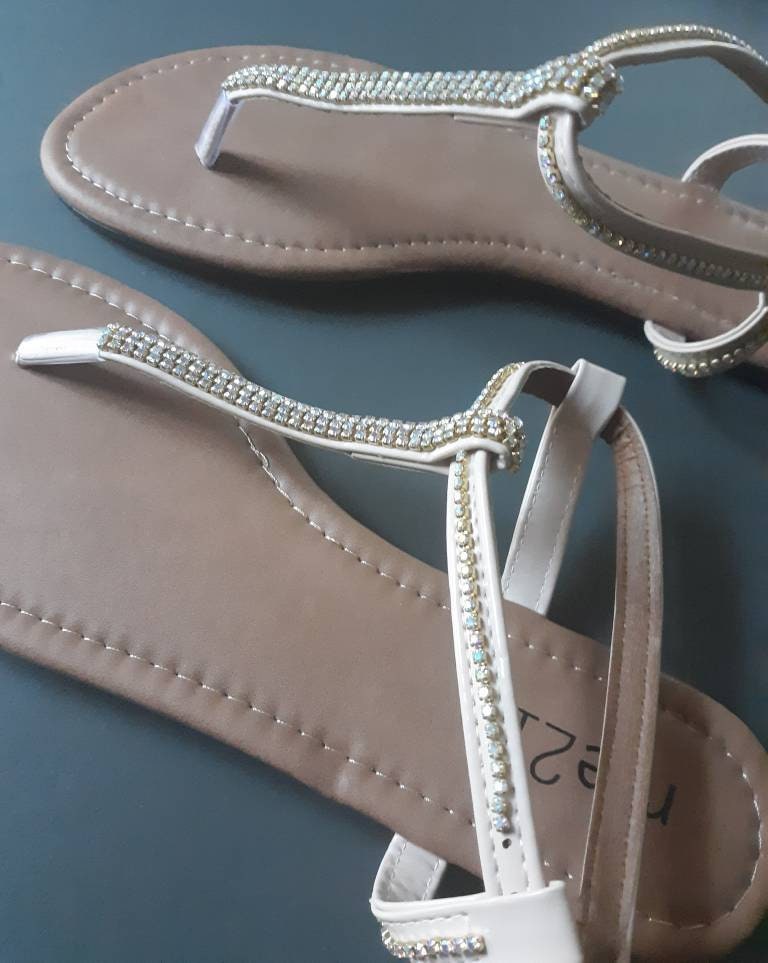 Sparkly Nude Strappy Sandals