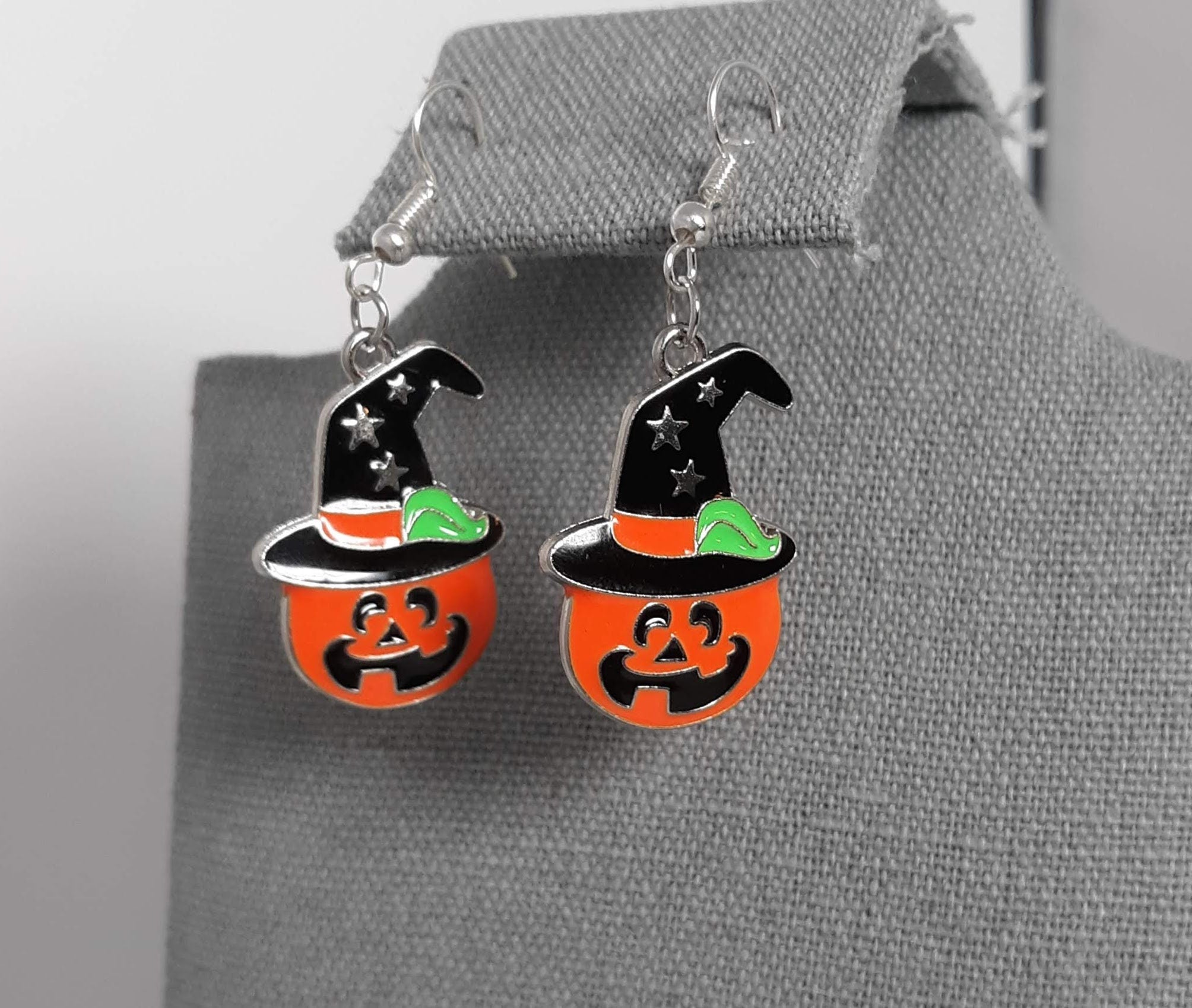 Jack O' Lantern Hat Earrings