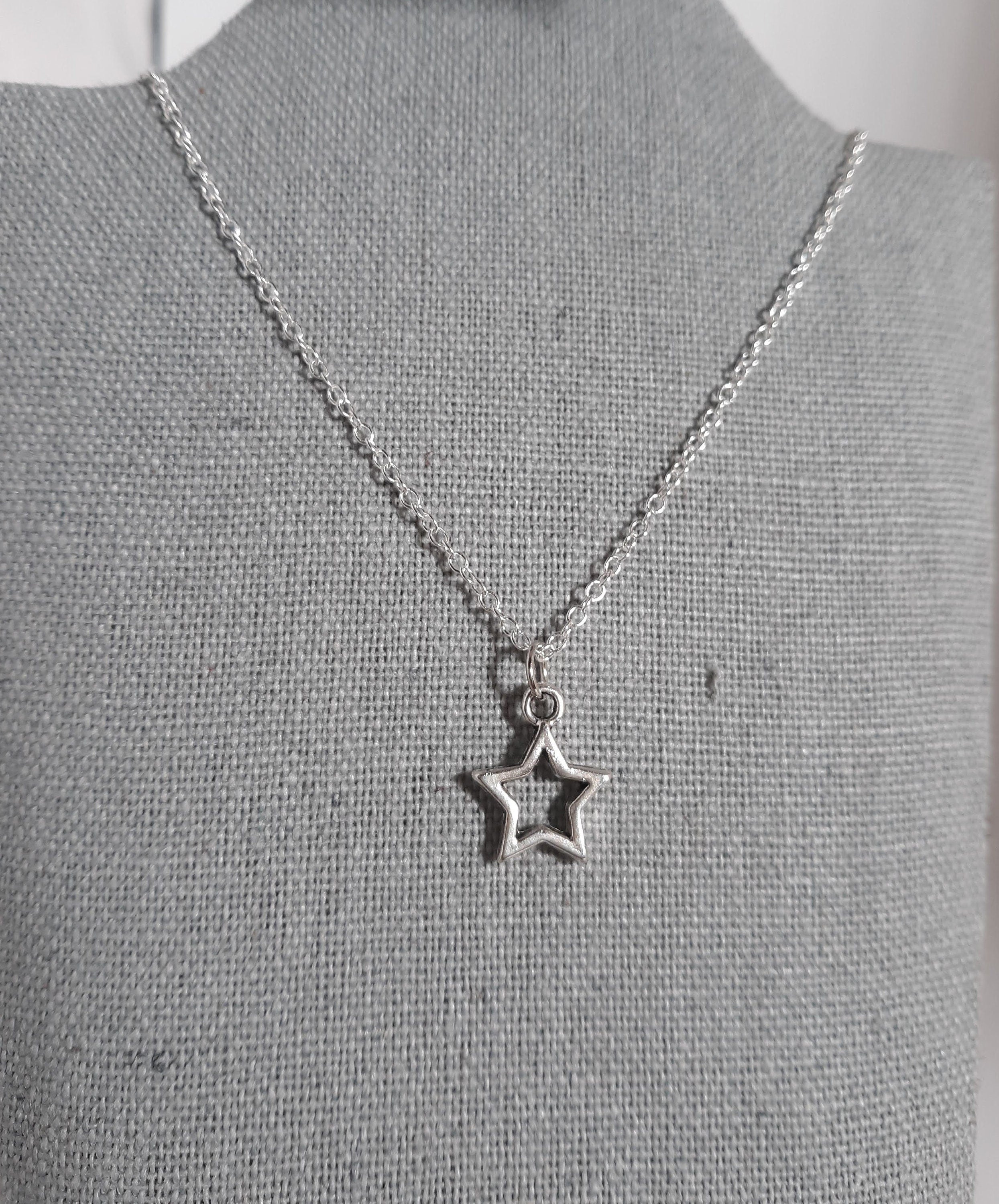 Silver Small Star Charm Necklace