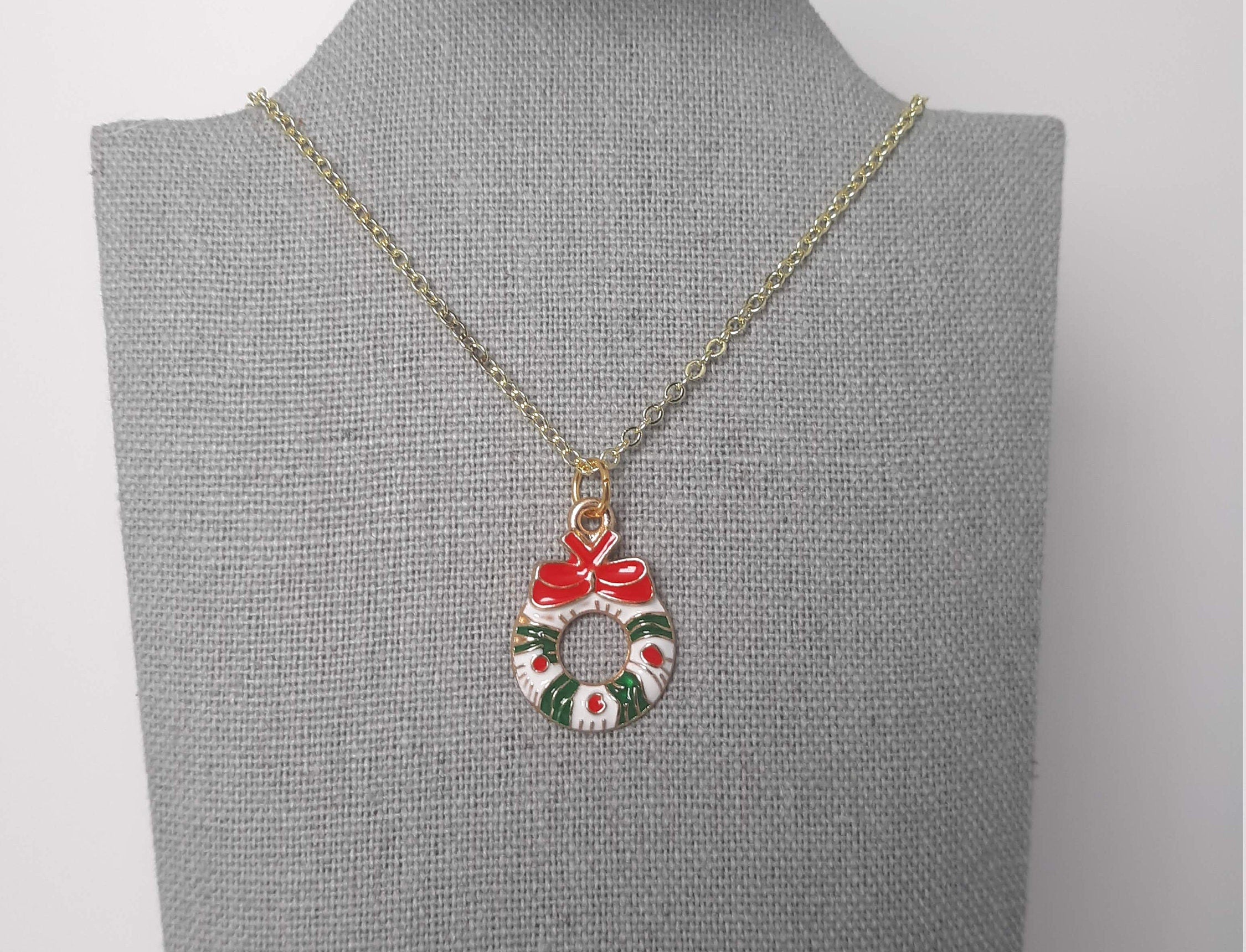 Gold Christmas Charm Necklaces