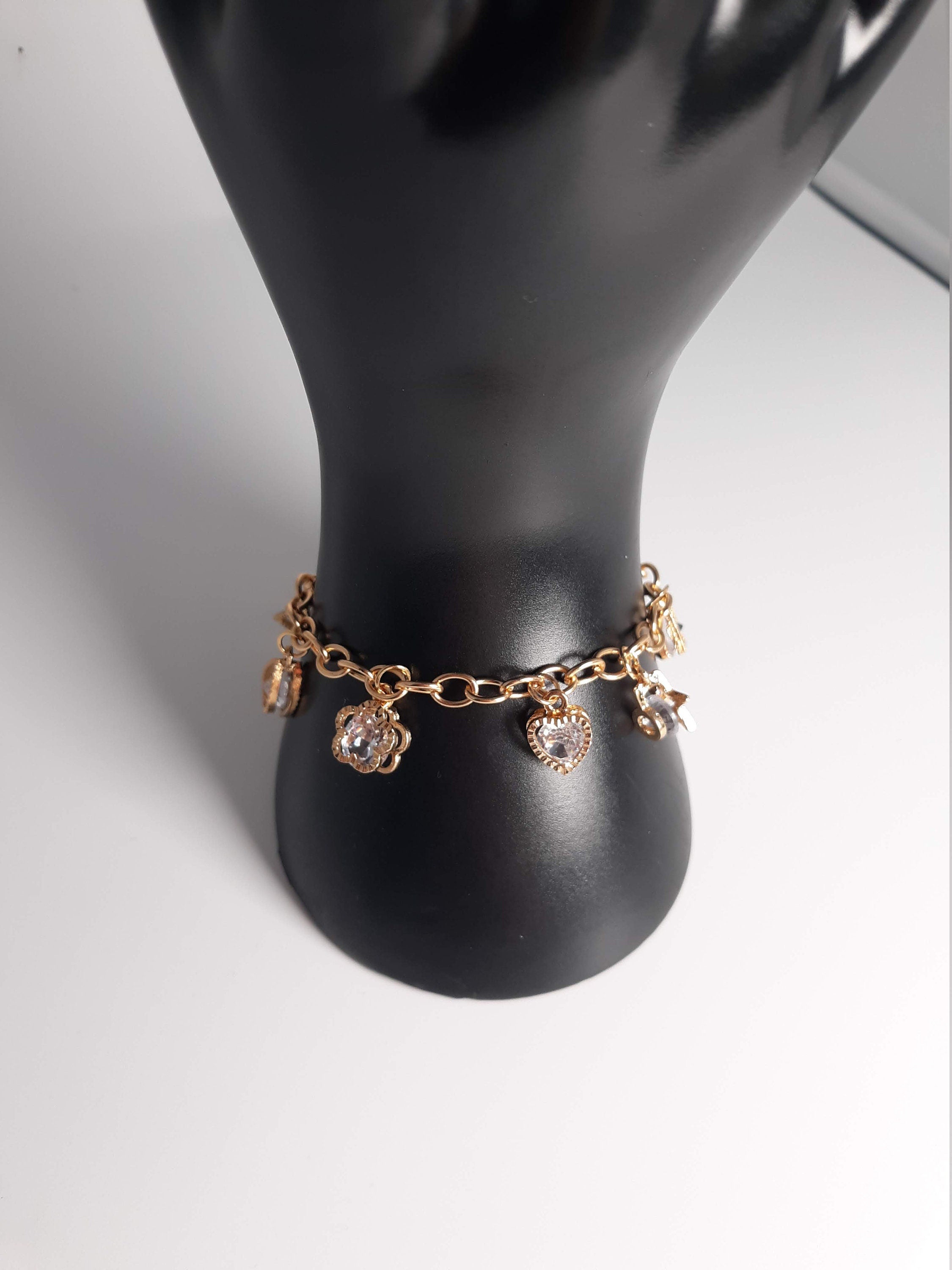 Sparkly Cubic Zirconia Charm Bracelet