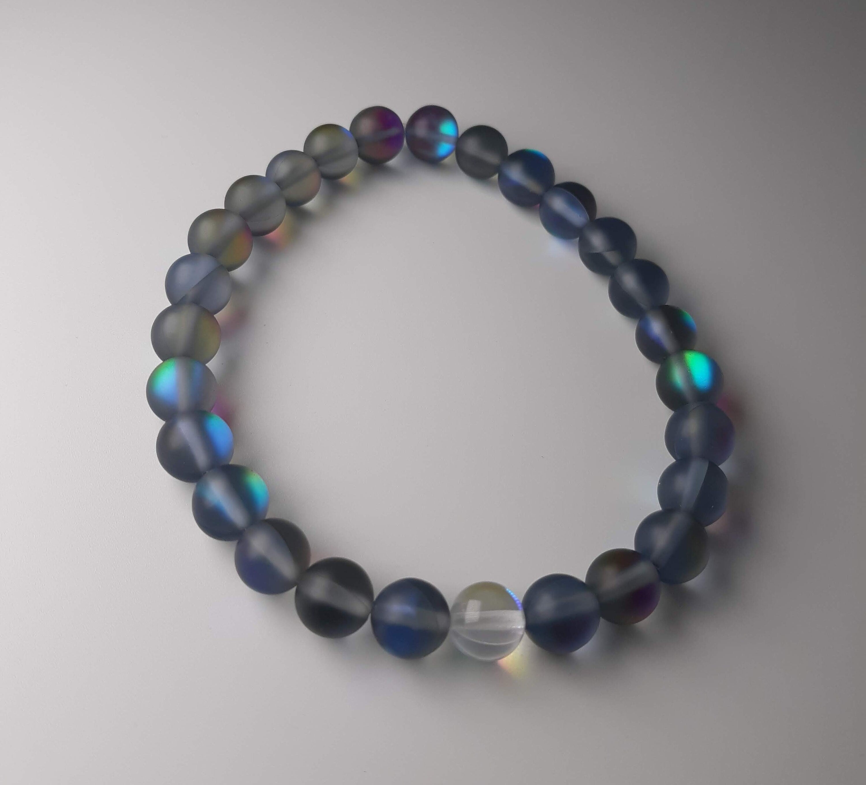 Men's Silvery Beaded Bracelet