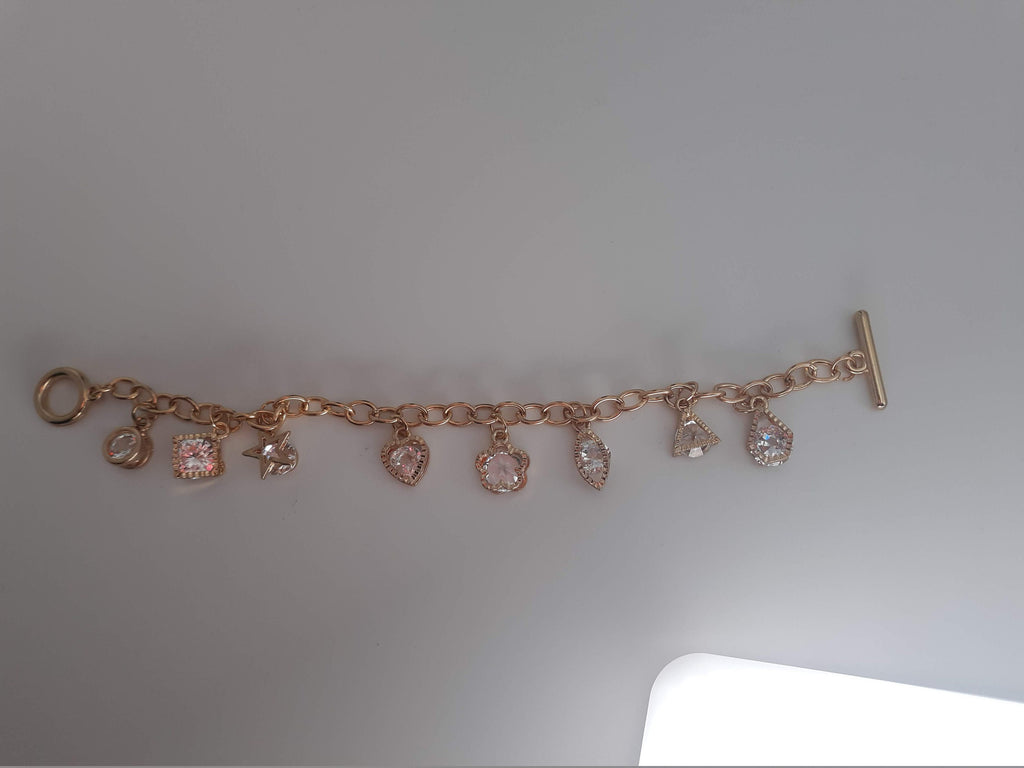 Sparkly Cubic Zirconia Charm Bracelet