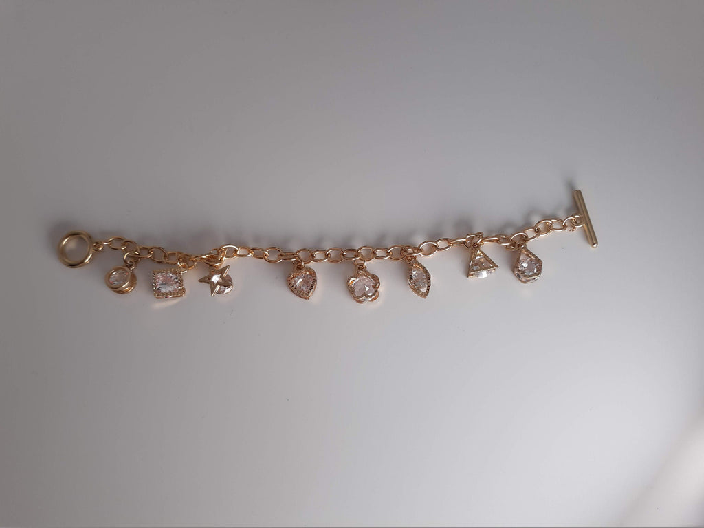 Sparkly Cubic Zirconia Charm Bracelet