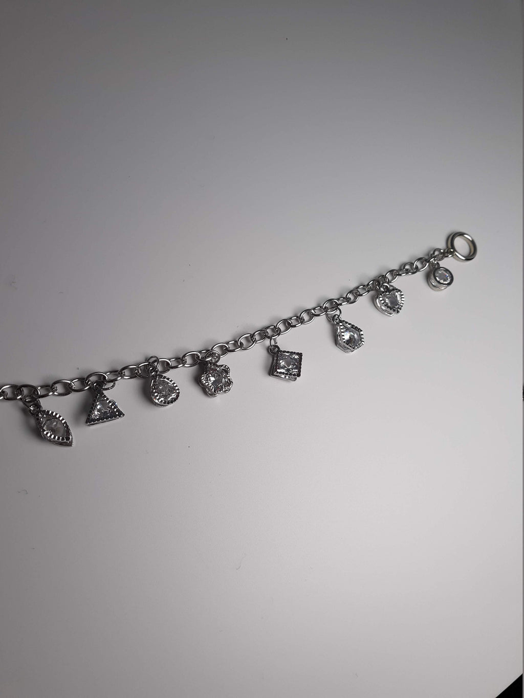 Sparkly Cubic Zirconia Charm Bracelet