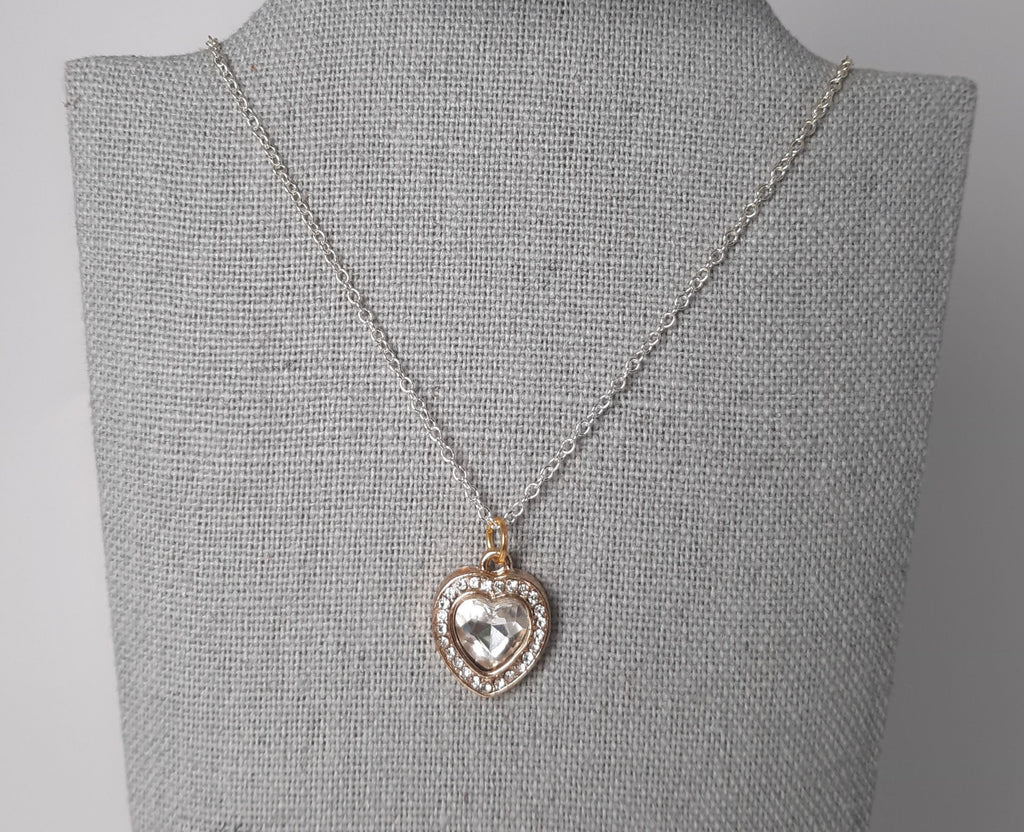 Gold Sparkly Heart Necklace