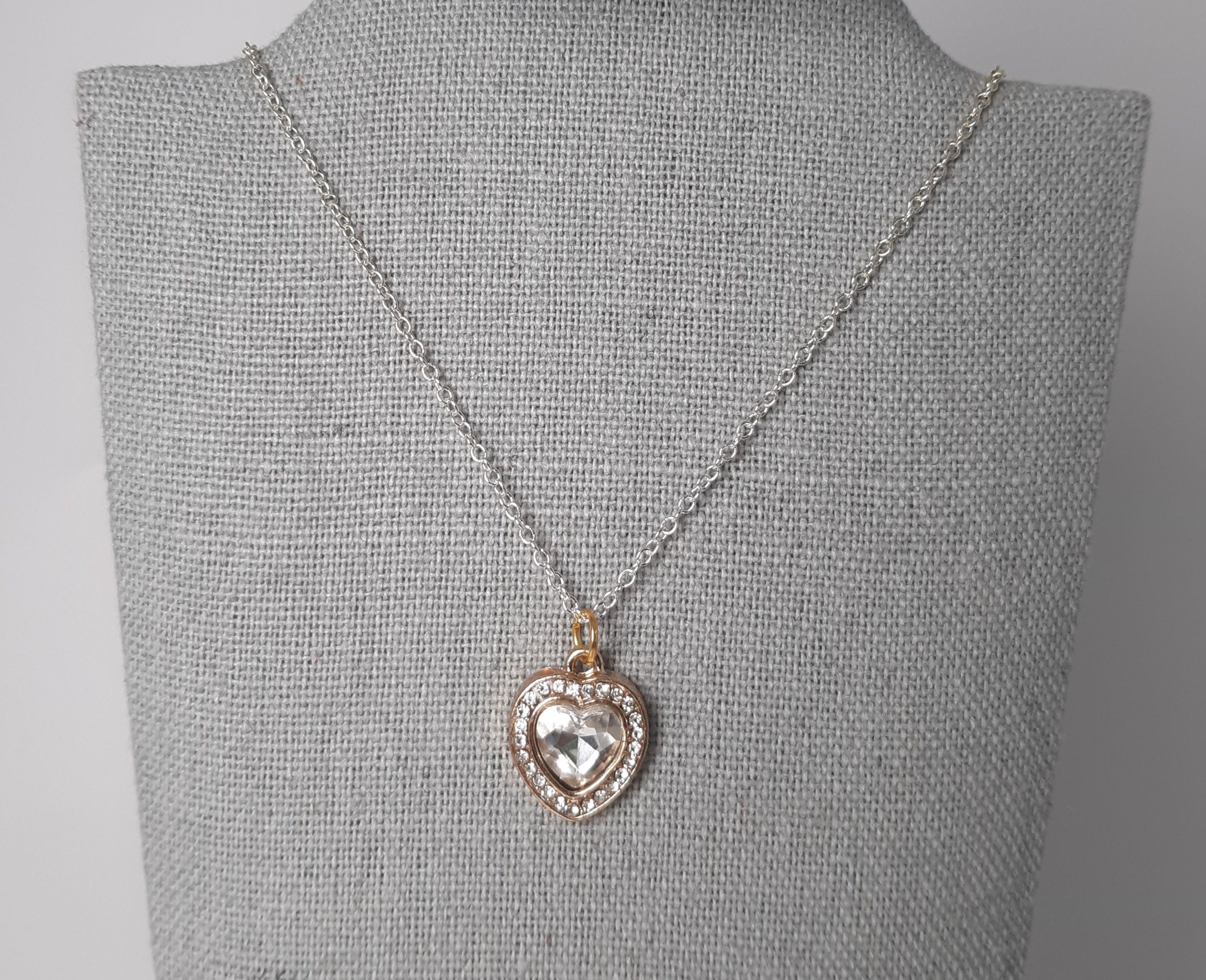 Gold Sparkly Heart Necklace