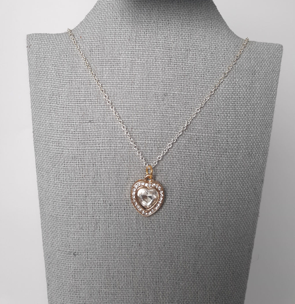Gold Sparkly Heart Necklace