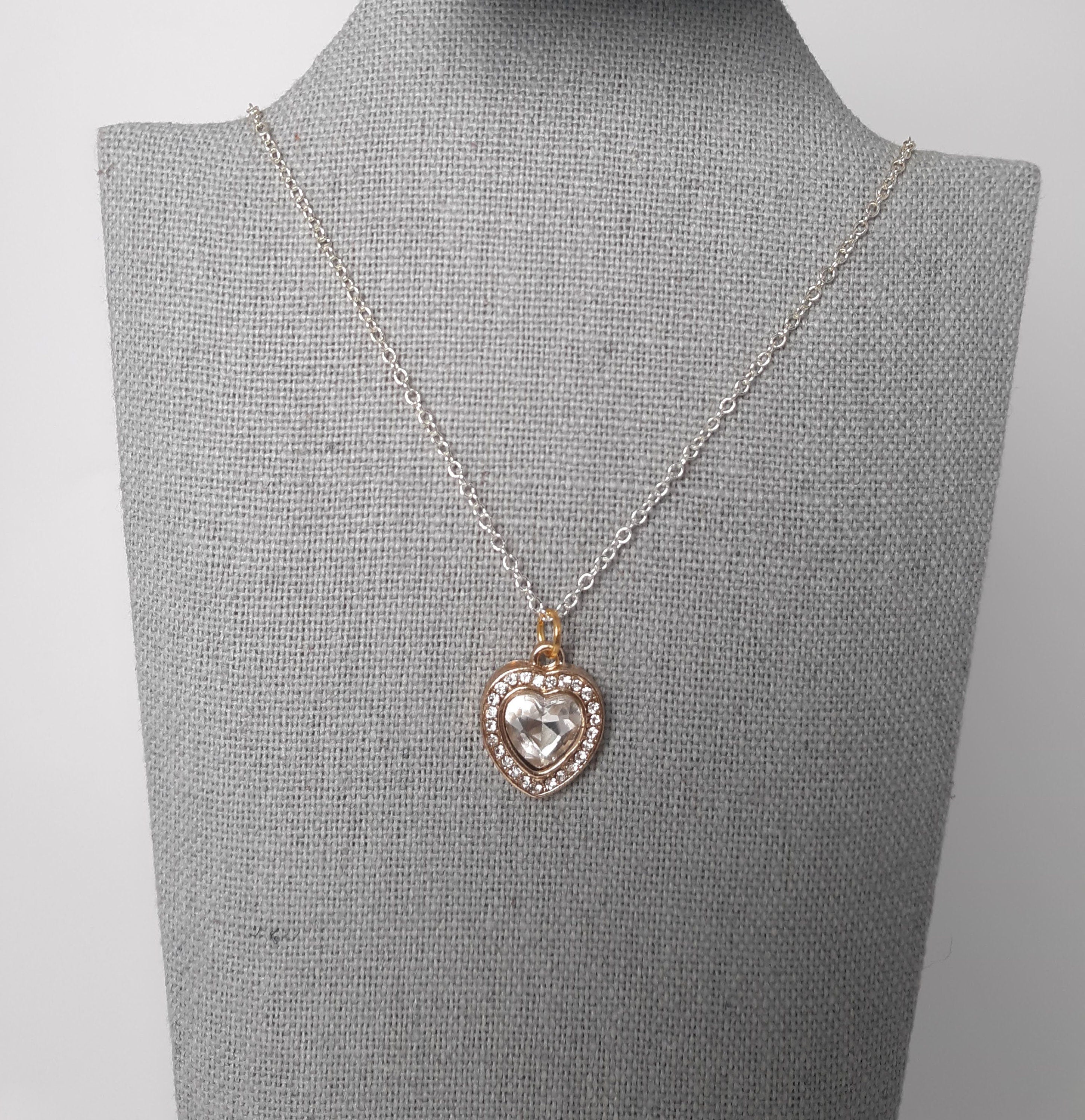 Gold Sparkly Heart Necklace