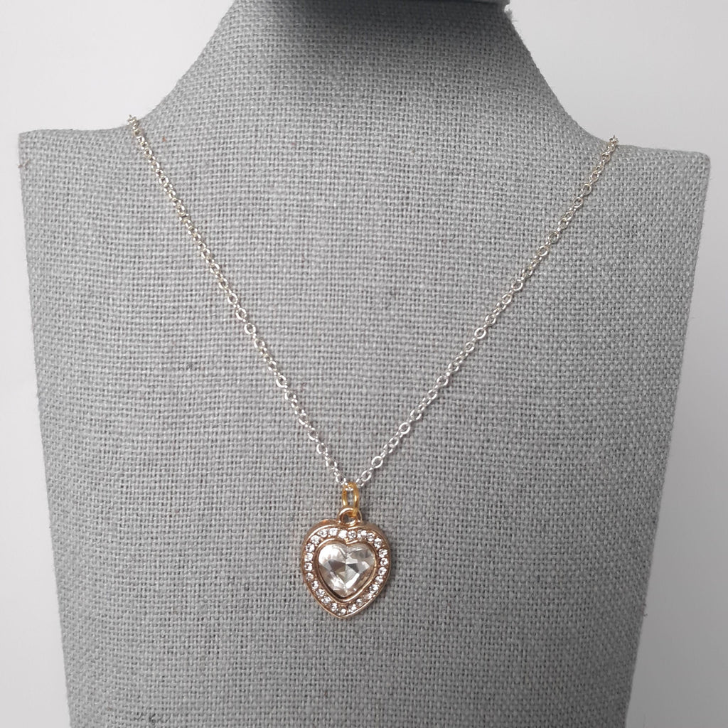 Gold Sparkly Heart Necklace