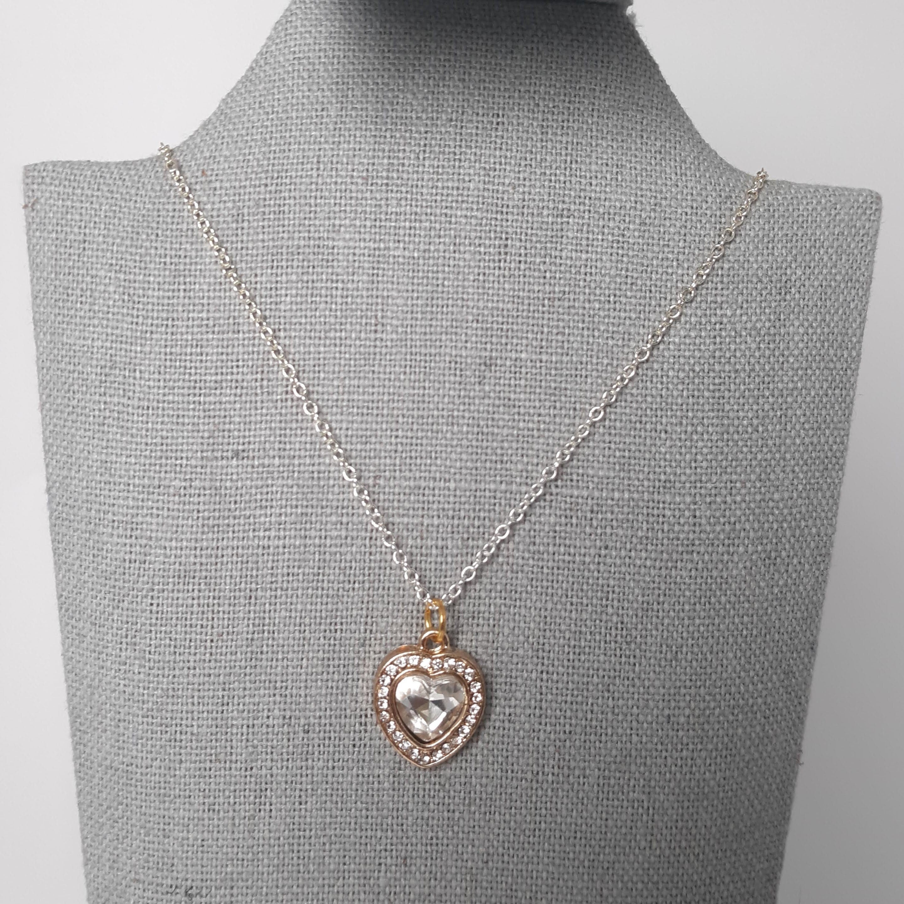 Gold Sparkly Heart Necklace
