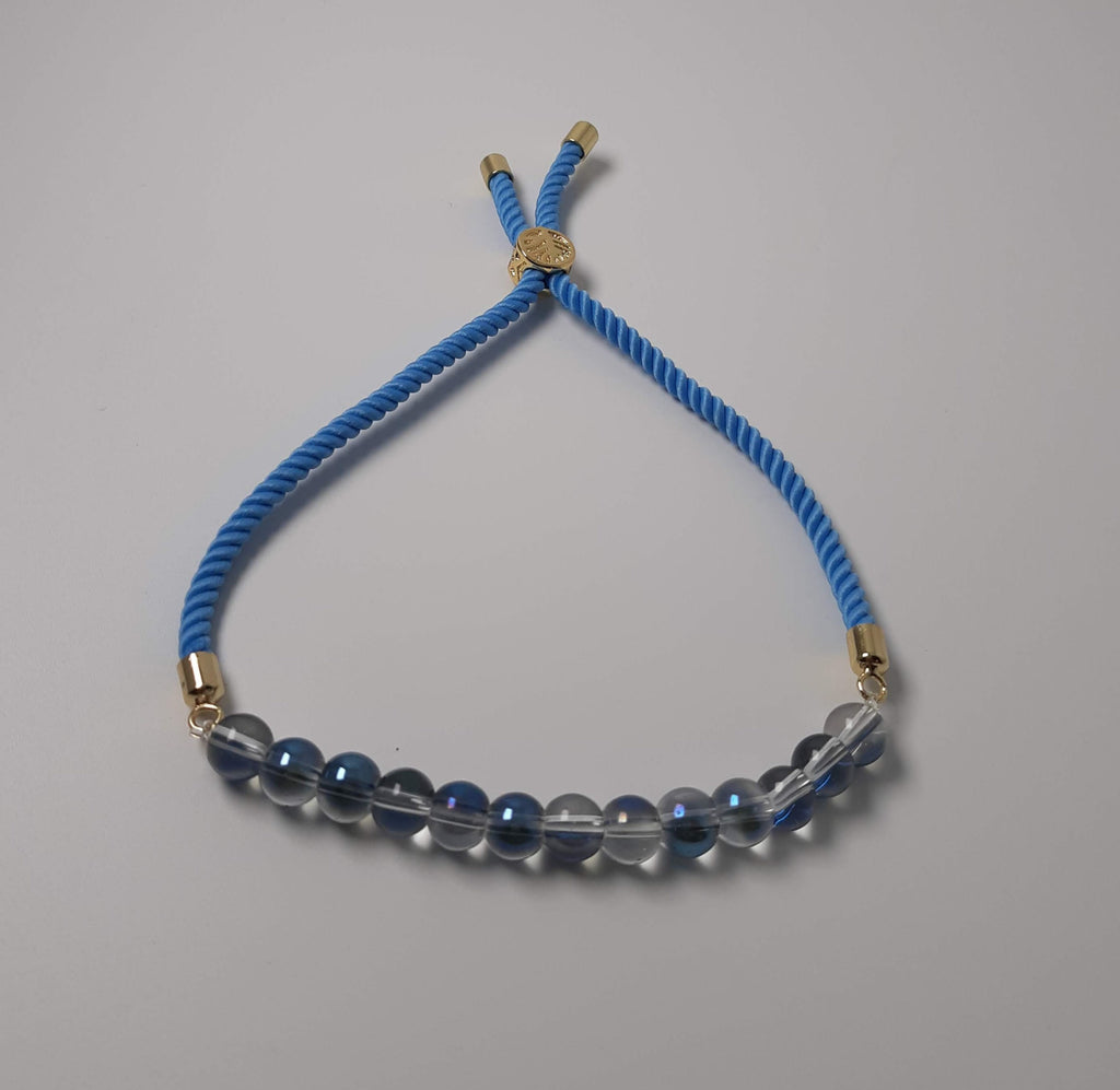 Ocean Blue Adjustable Slider Bracelet