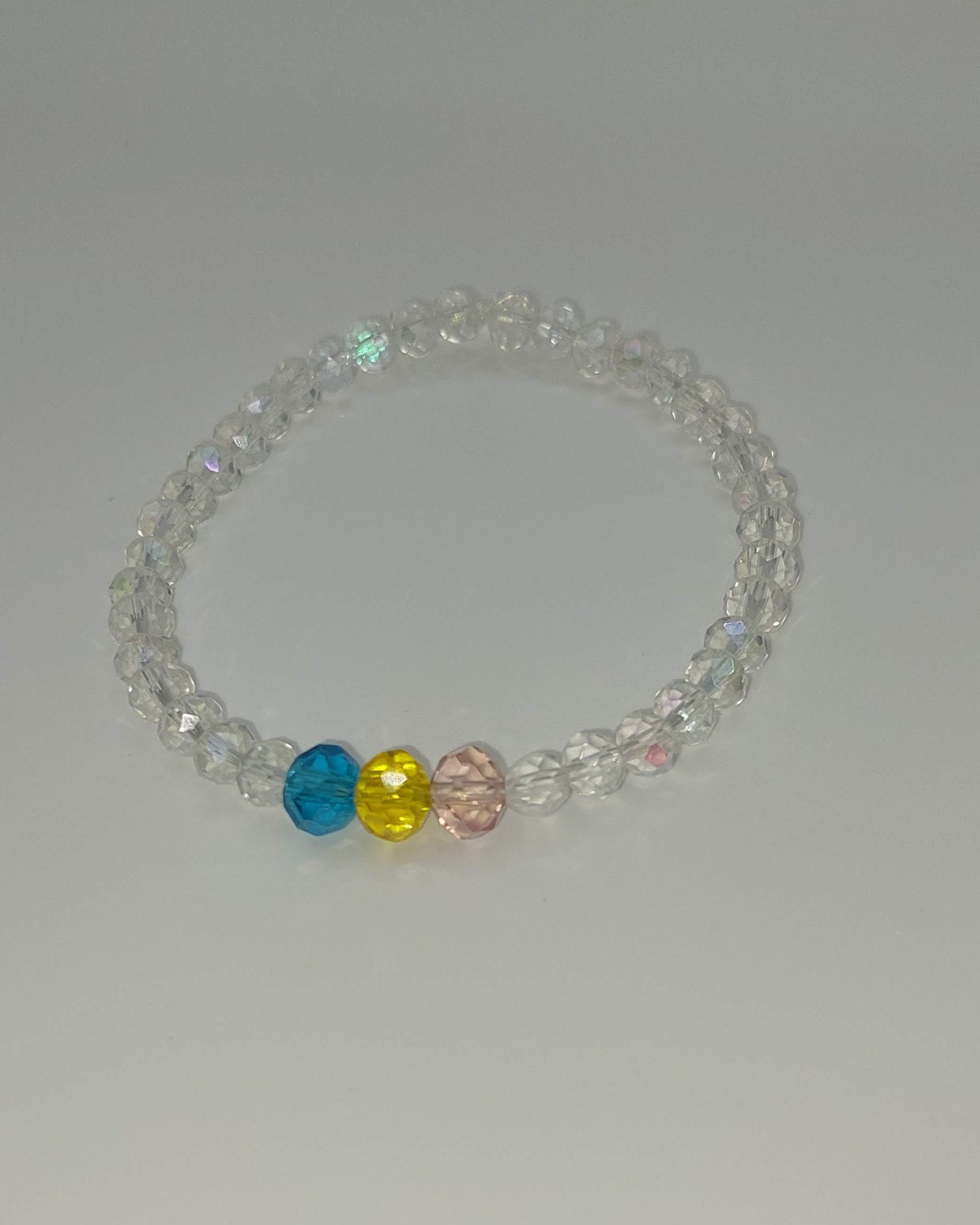 Pansexual Pride Flag Sparkly Bracelet