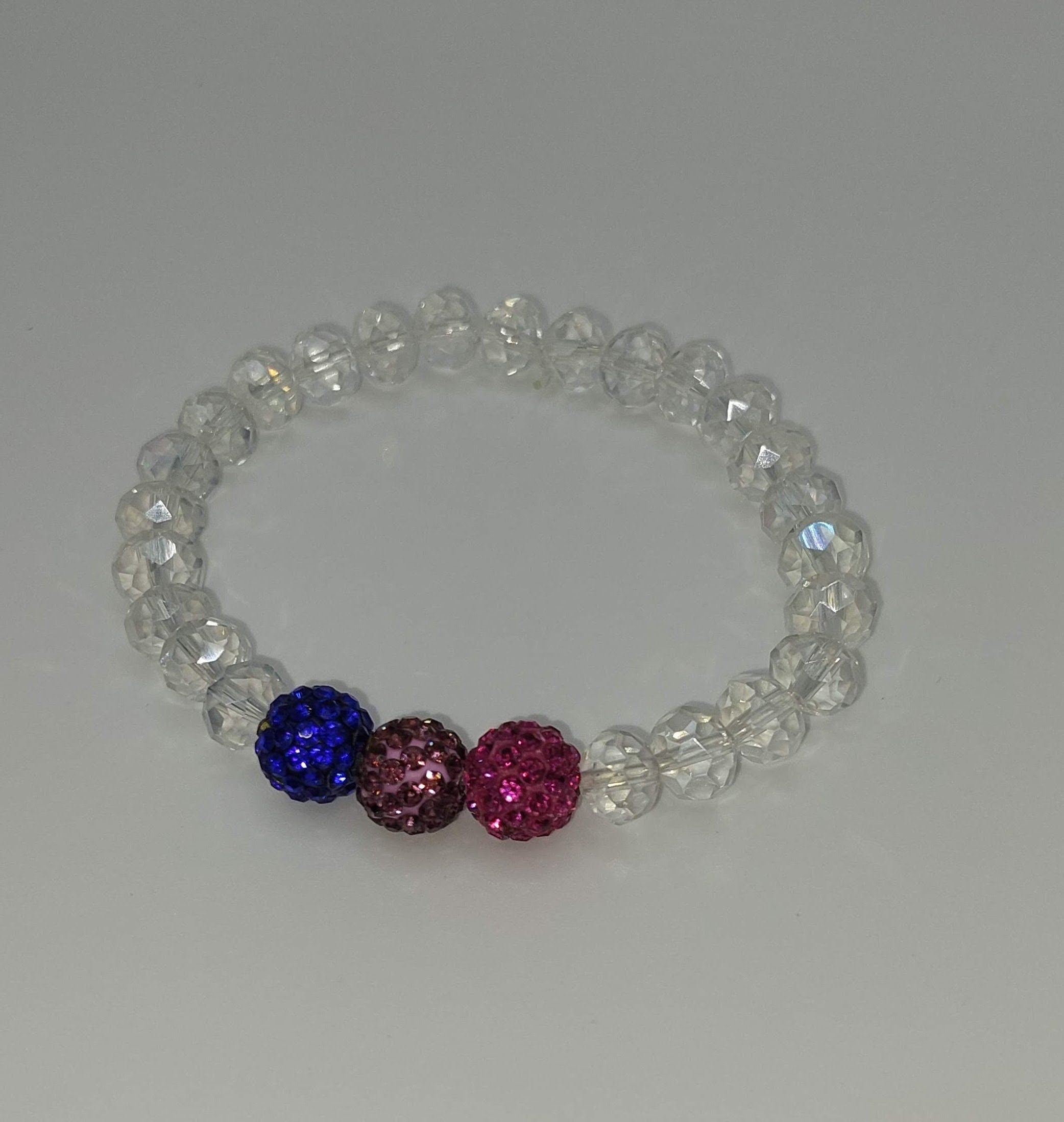 Sparkly Bisexual Pride Flag Bracelet