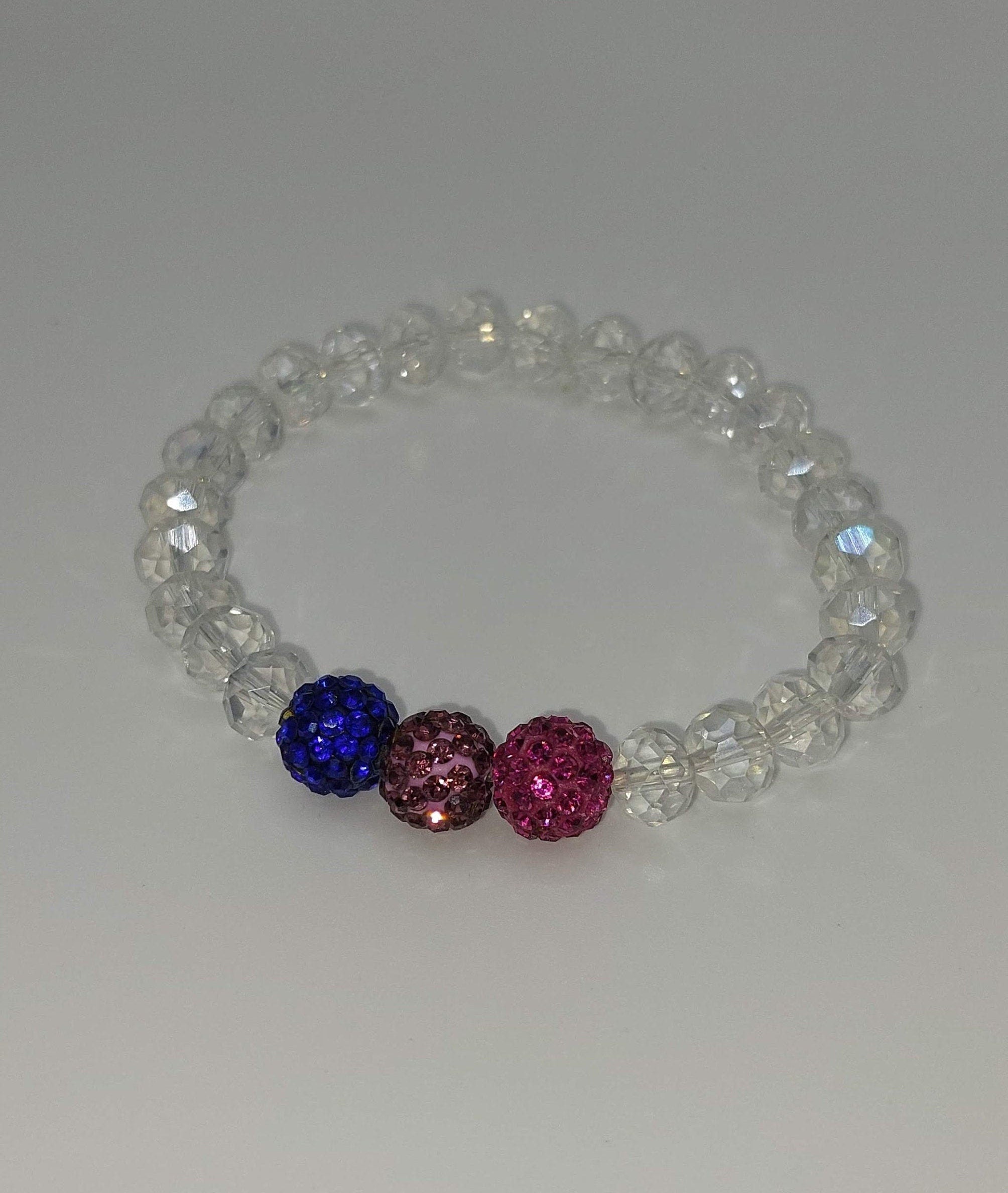 Sparkly Bisexual Pride Flag Bracelet