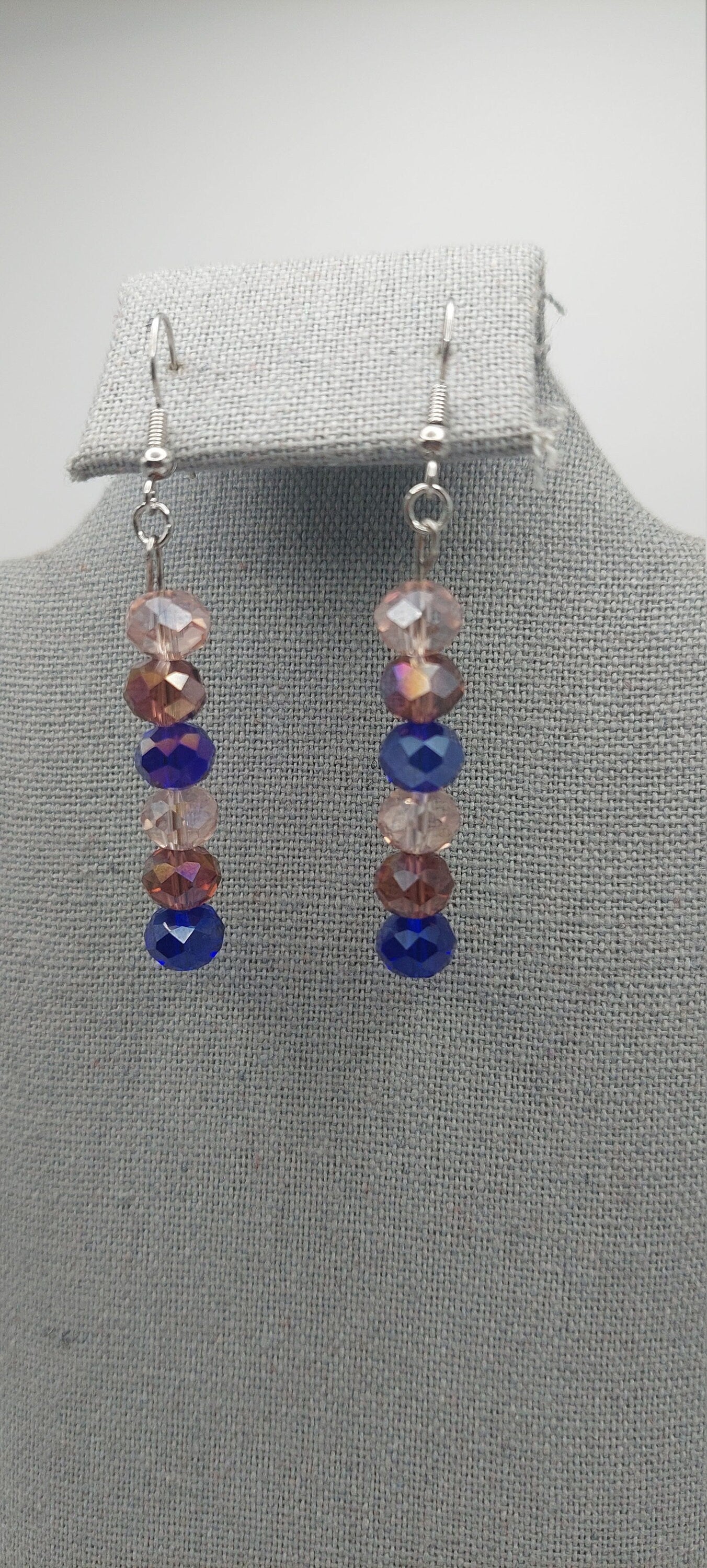 Bisexual Pride Sparkly Dangle Earrings