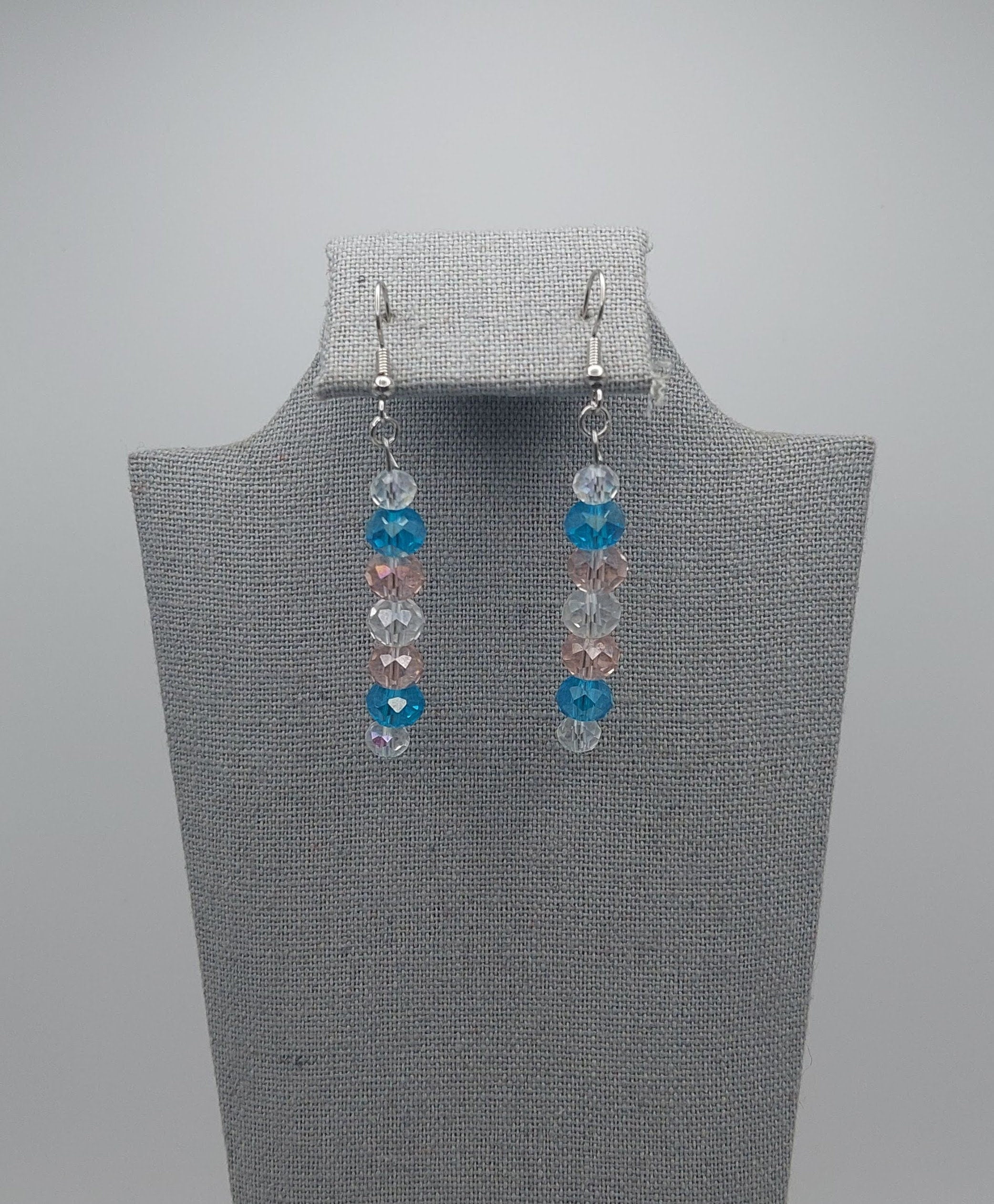 Trangender Pride Dangle Sparkly Earrings