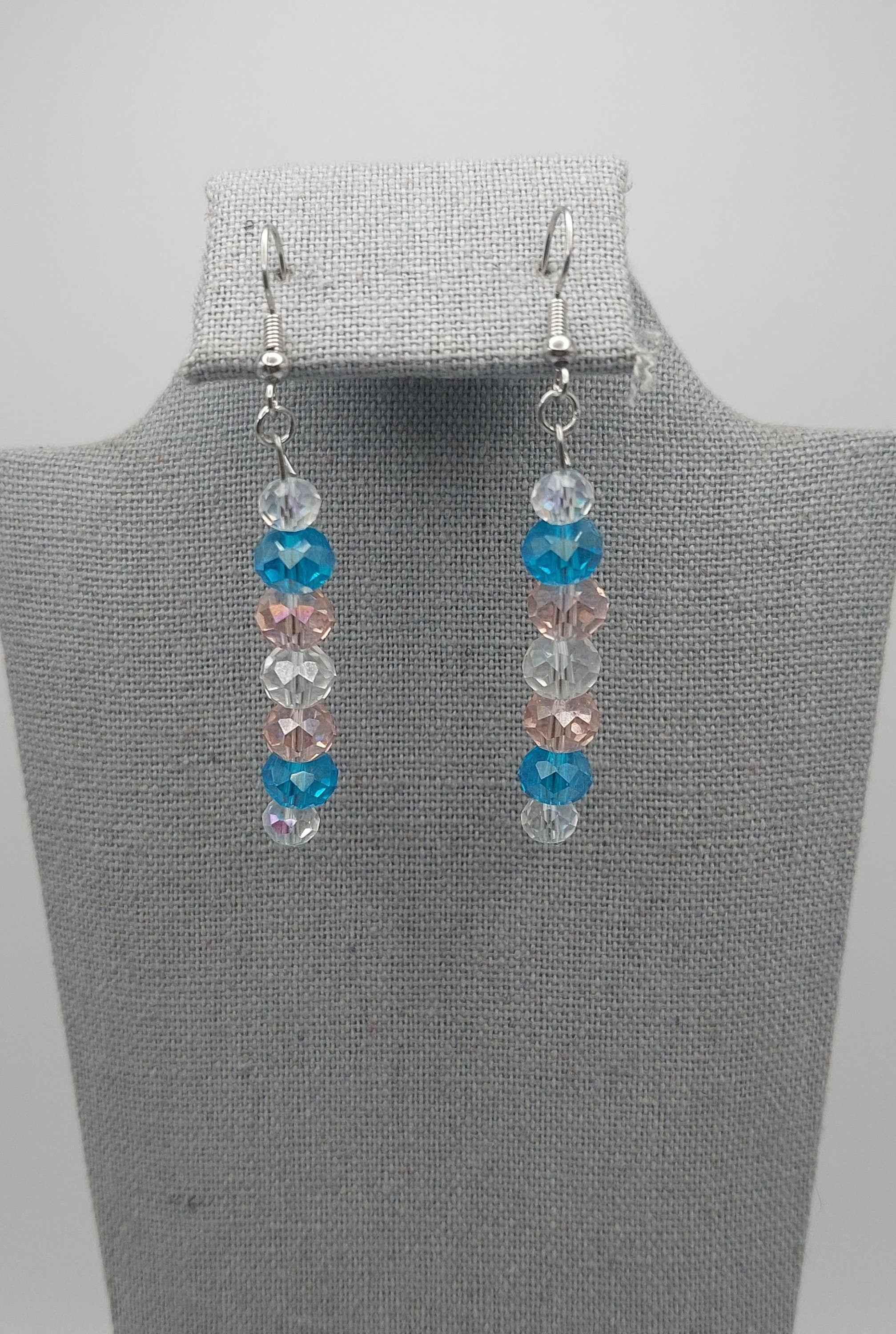 Trangender Pride Dangle Sparkly Earrings