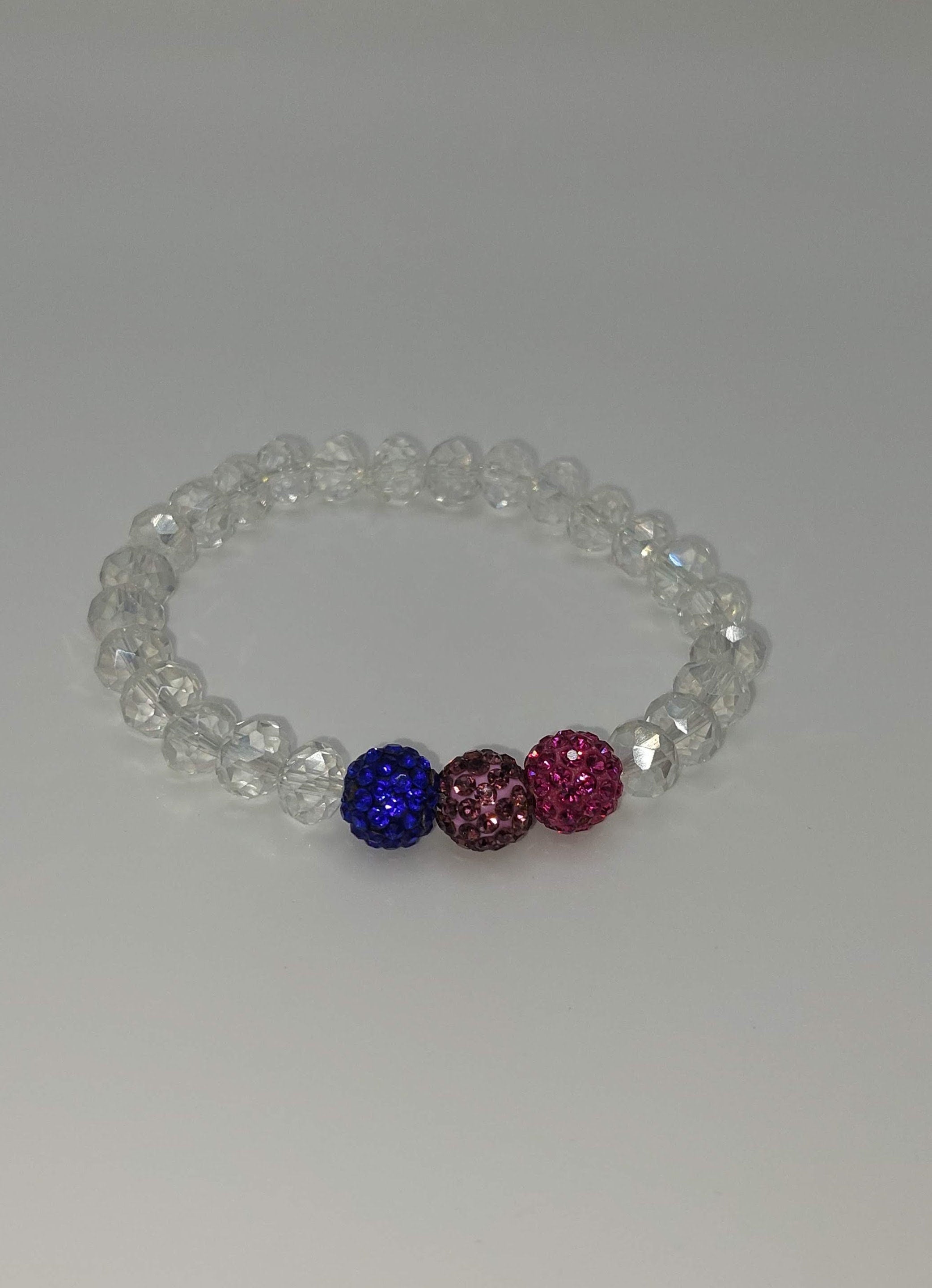 Sparkly Bisexual Pride Flag Bracelet