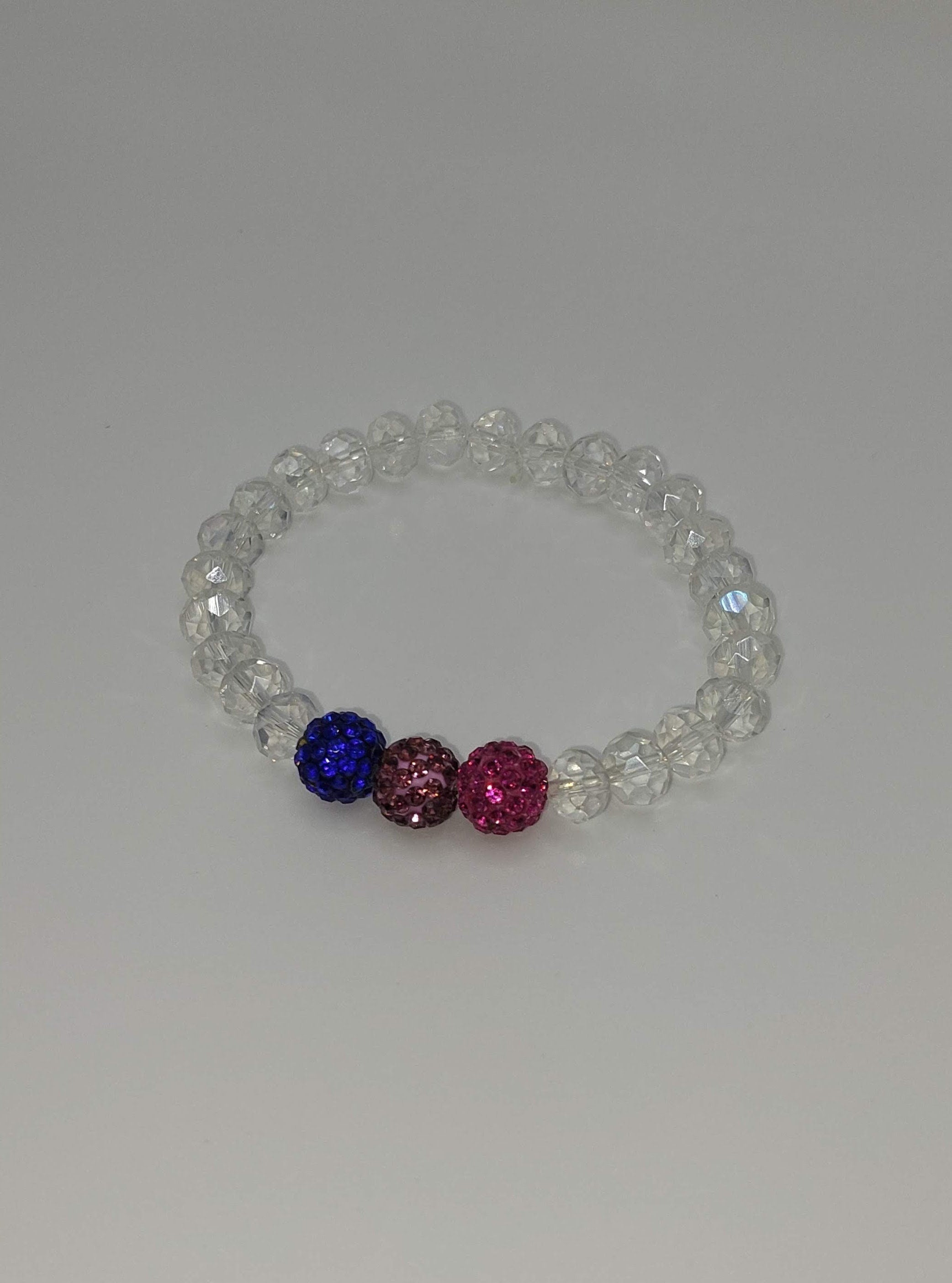 Sparkly Bisexual Pride Flag Bracelet