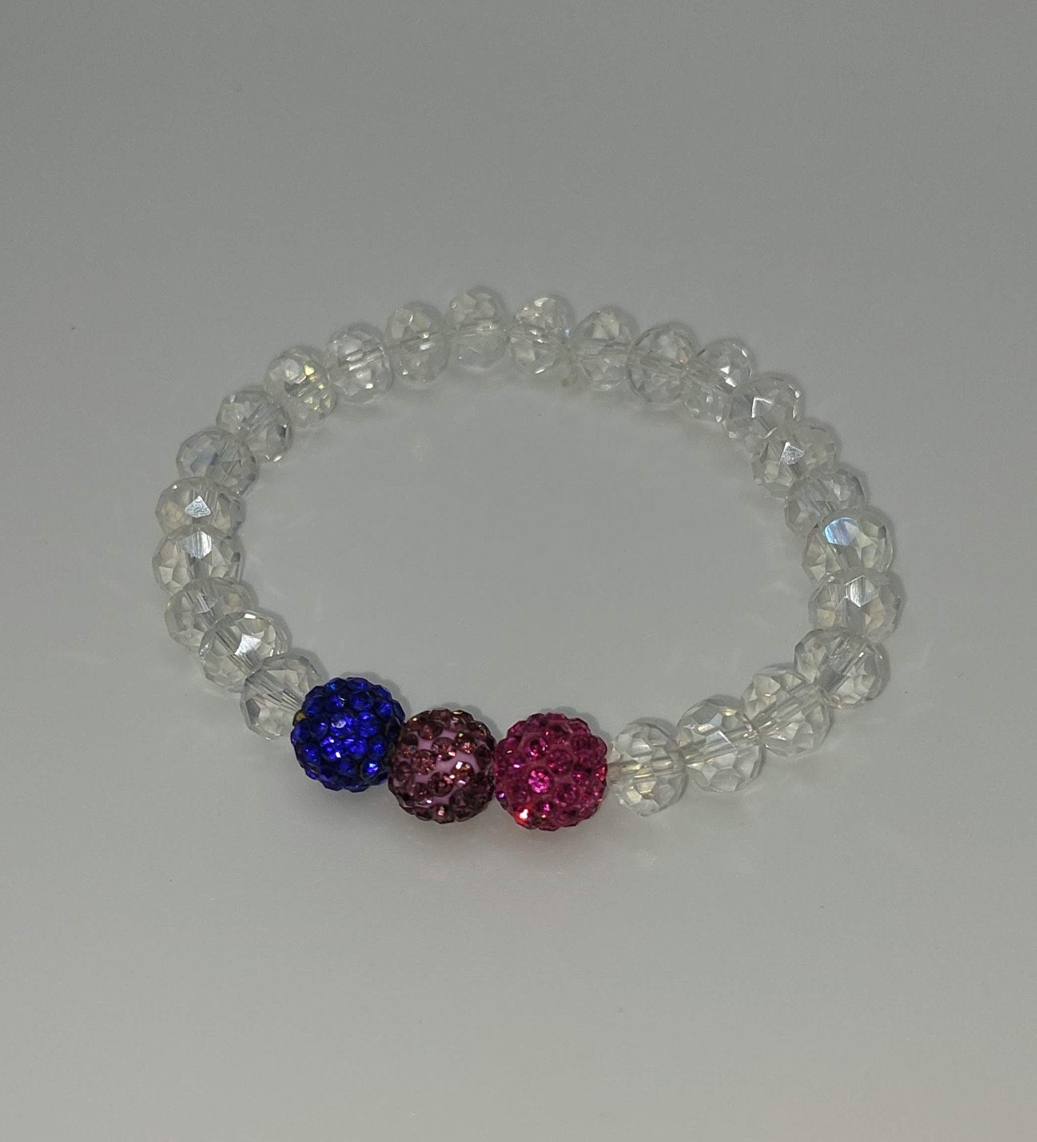 Sparkly Bisexual Pride Flag Bracelet