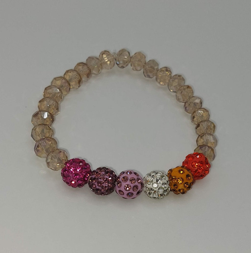Lesbian Pride Flag Sparkly Bracelet