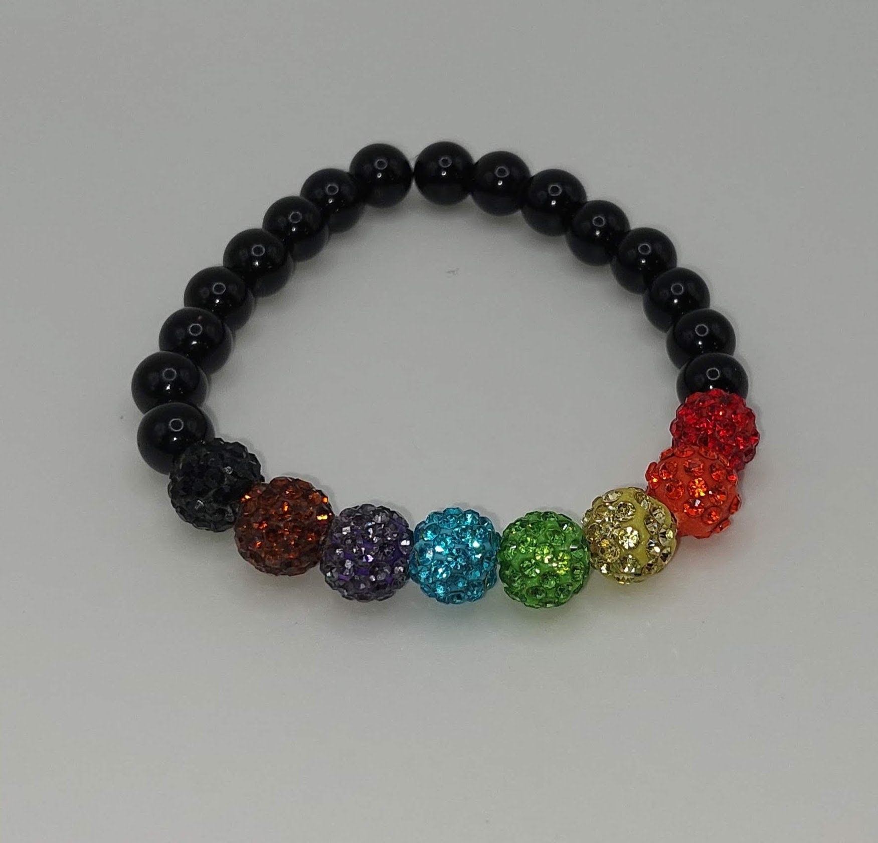 People of Color Inclusive Pride Flag Sparkly Bracelet (Black or Clear)
