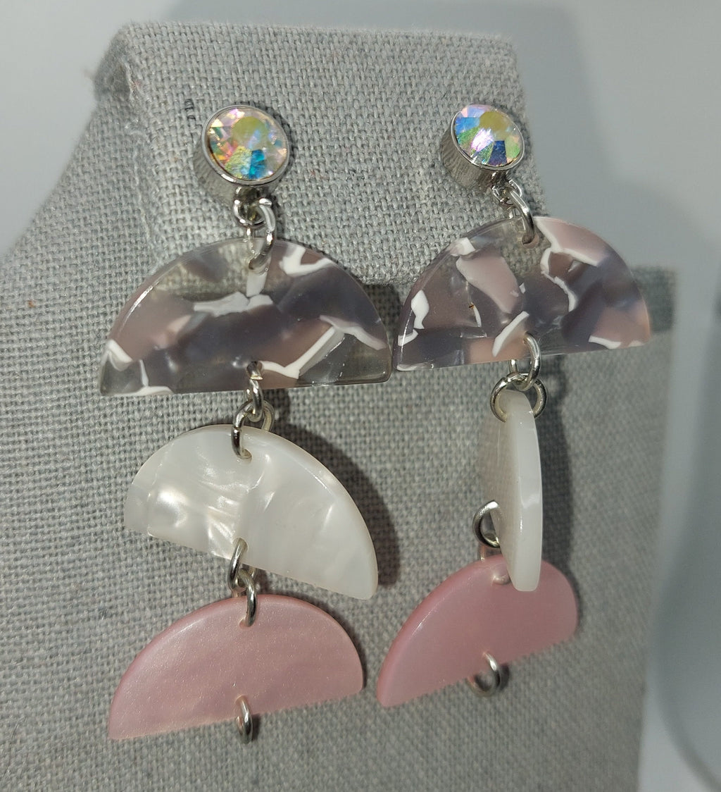 Colorful Half Circle Earrings