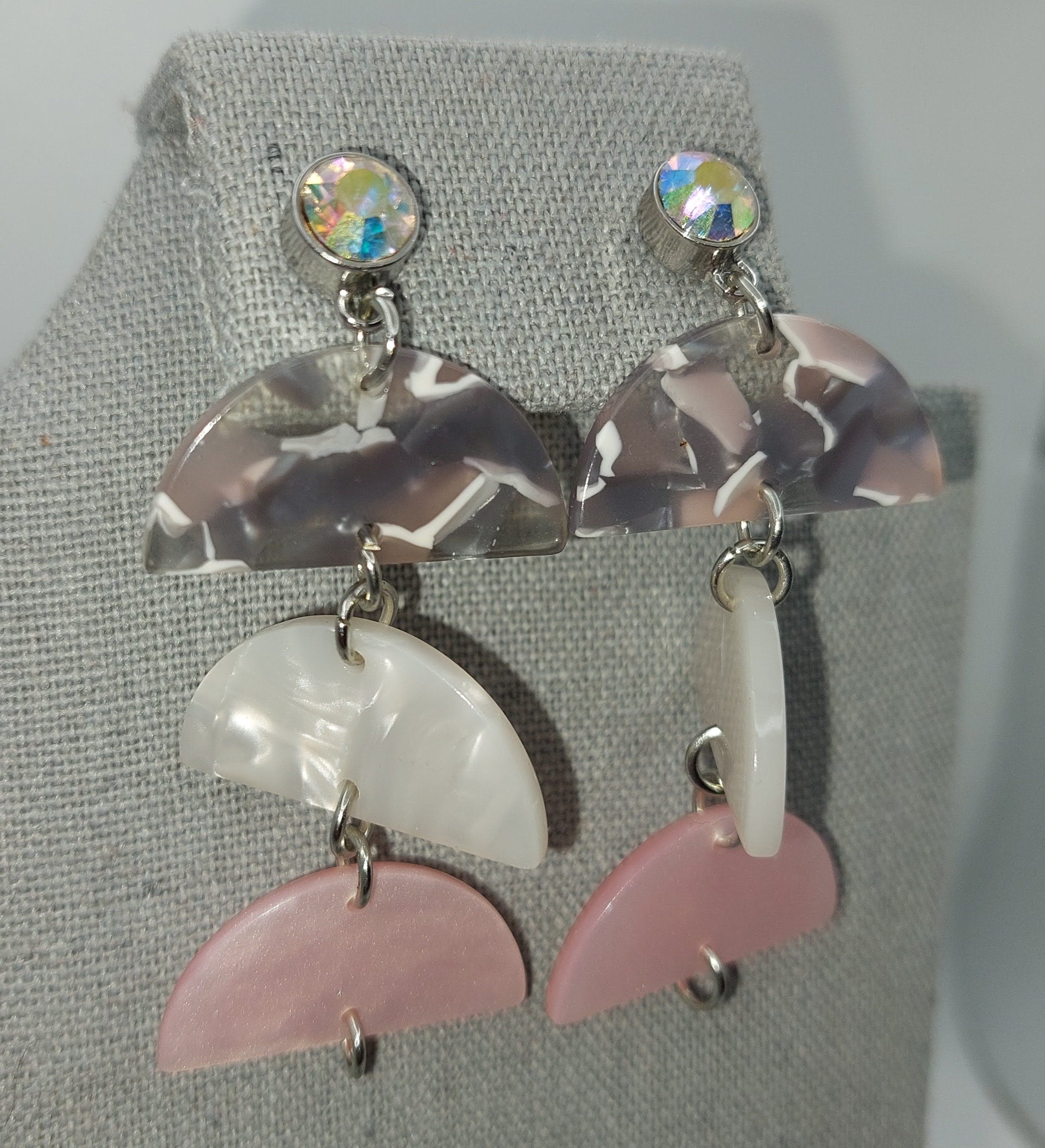 Colorful Half Circle Earrings