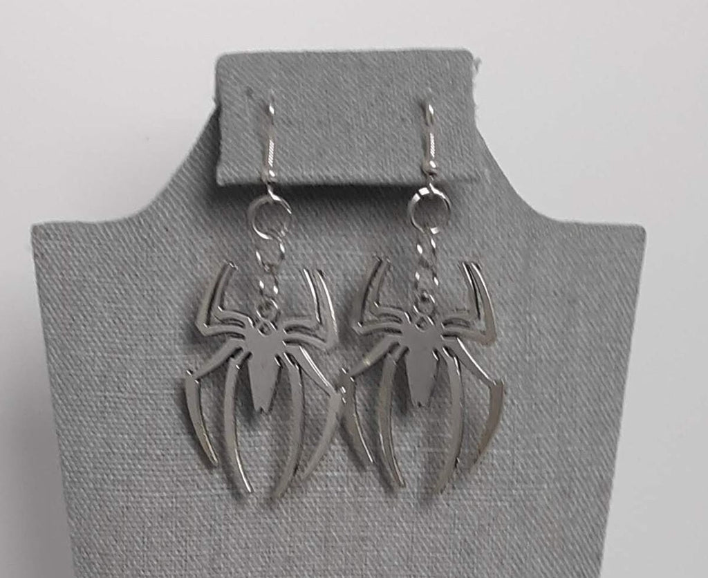 Silver Spider Man Earrings